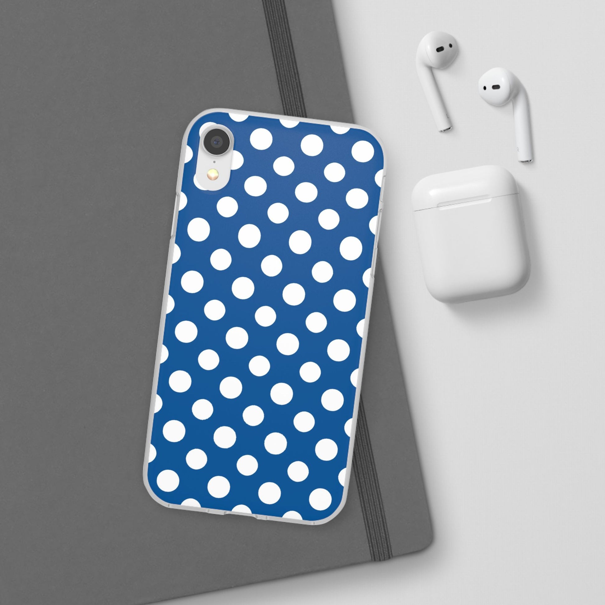 Blue and White Polka Dot iPhone Case, Artsulli - Art is Long, Life is Short, Phone Case, , , , , , , 