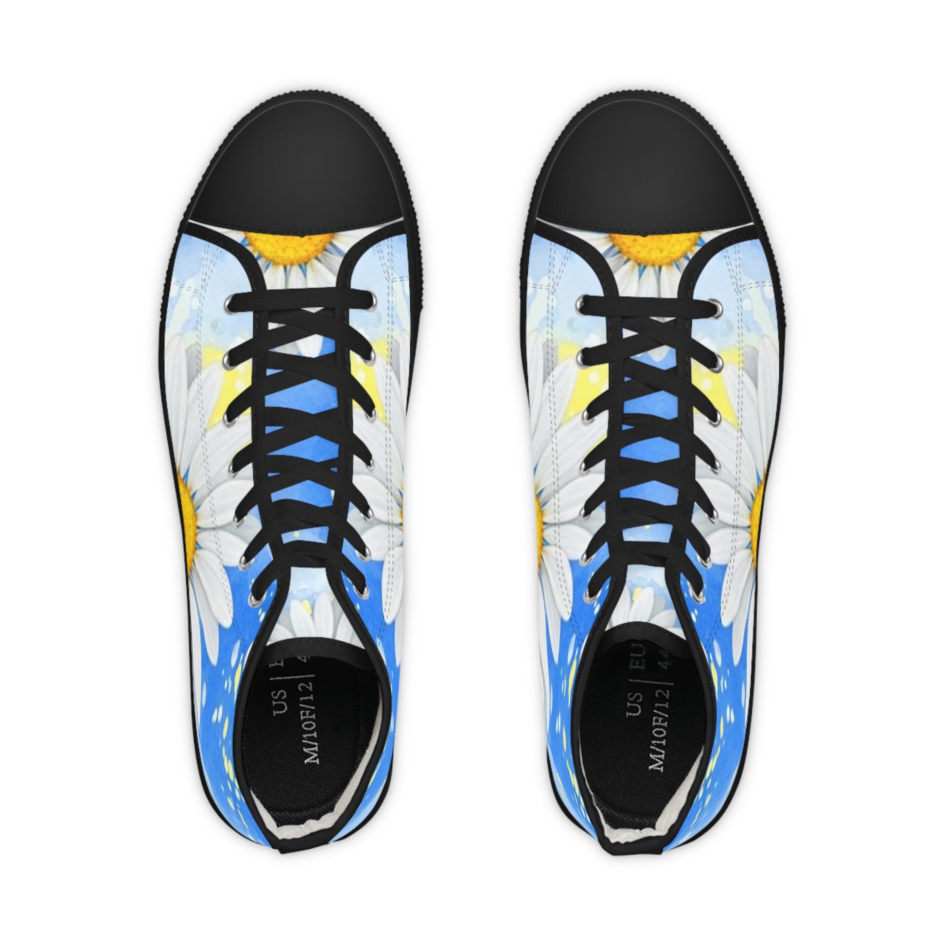 Daisies Men's High Top Sneakers, Artsulli - Art is Long, Life is Short, Shoes, , , , , , , 
