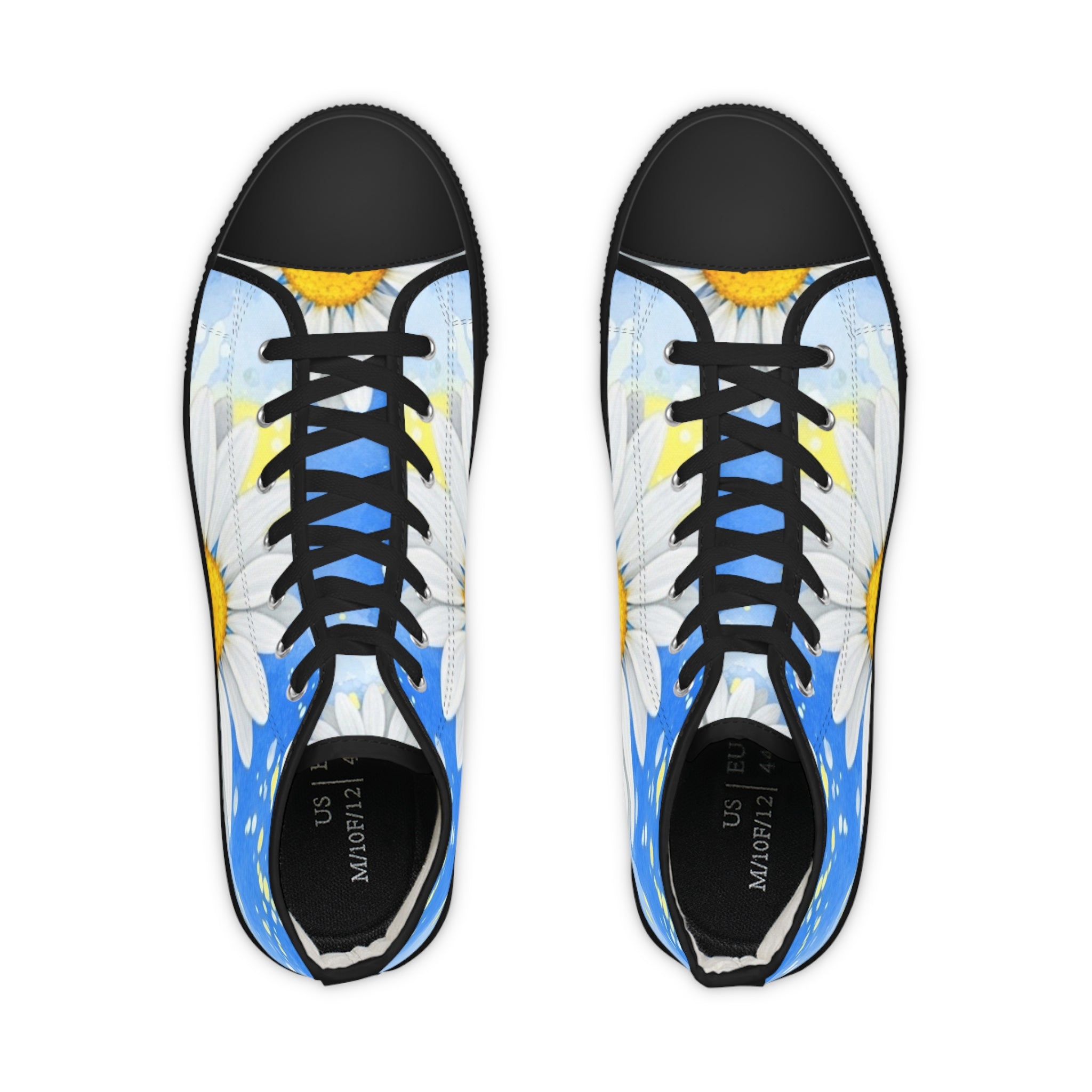 Daisies Men's High Top Sneakers, Artsulli - Art is Long, Life is Short, Shoes, , , , , , , 