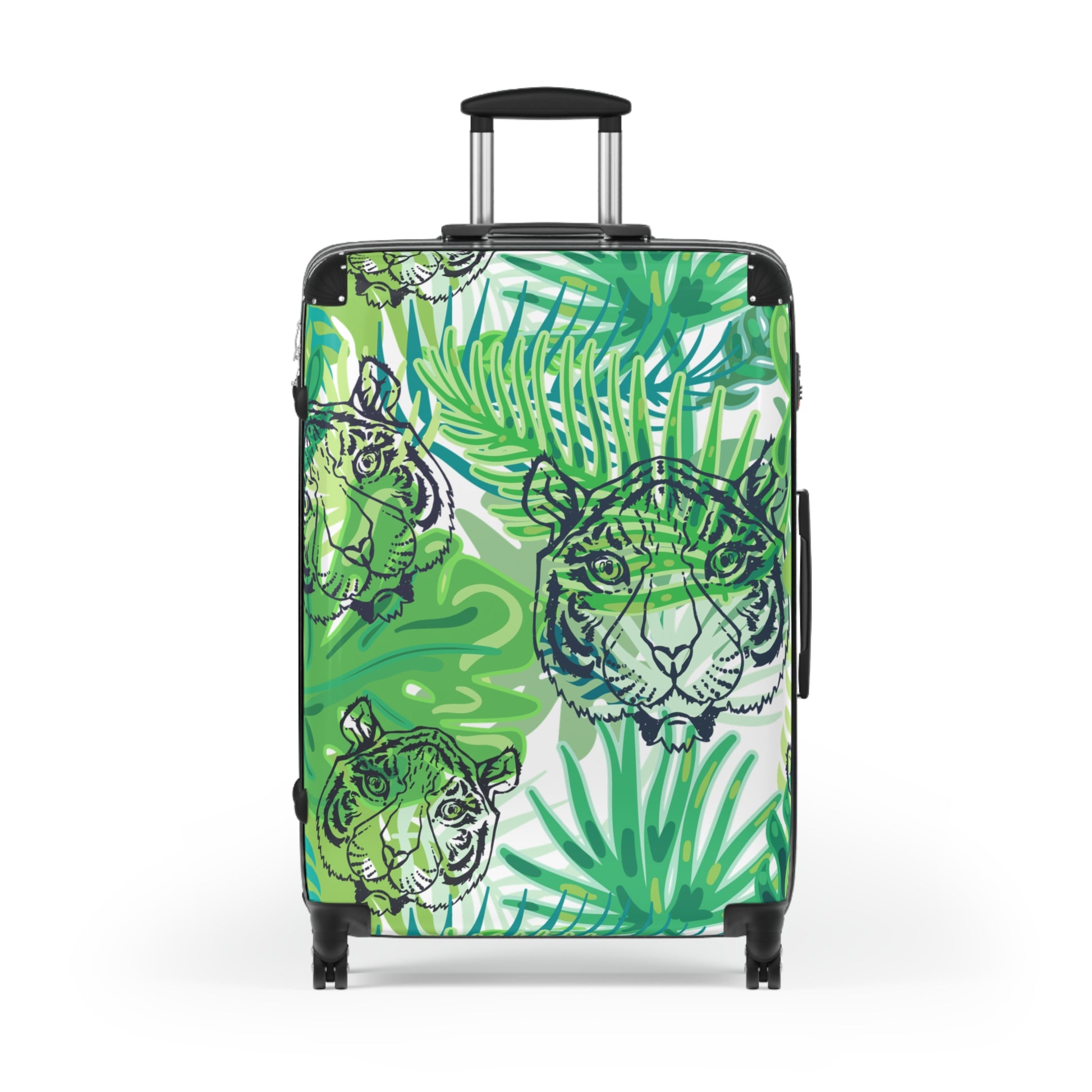 Tropical Jungle Tigers Green Suitcase, Artsulli - Art is Long, Life is Short, Bags, Size, Large, Color, Black, , , 14857357250331