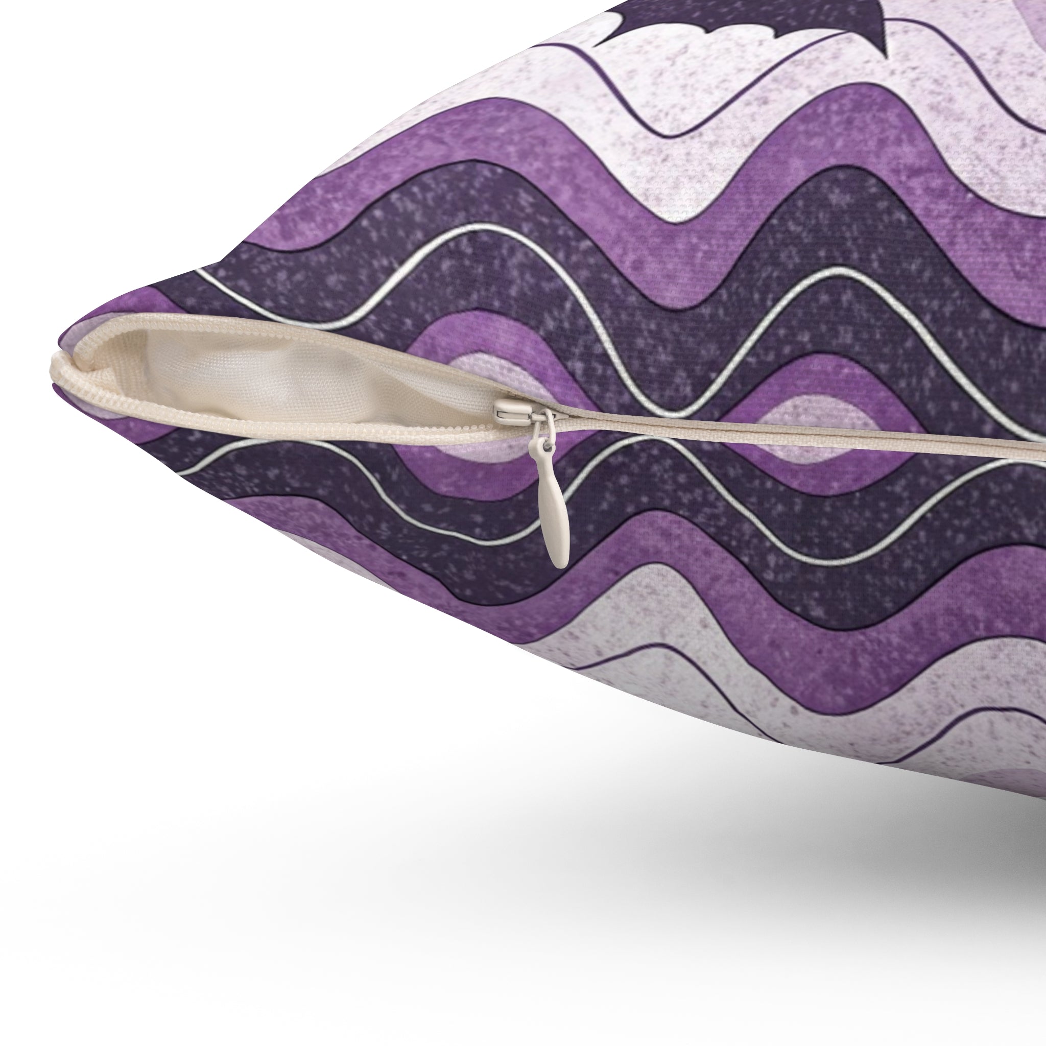 Bat Wave Spun Polyester Square Pillow, Artsulli - Art is Long, Life is Short, Home Decor, , , , , , , 