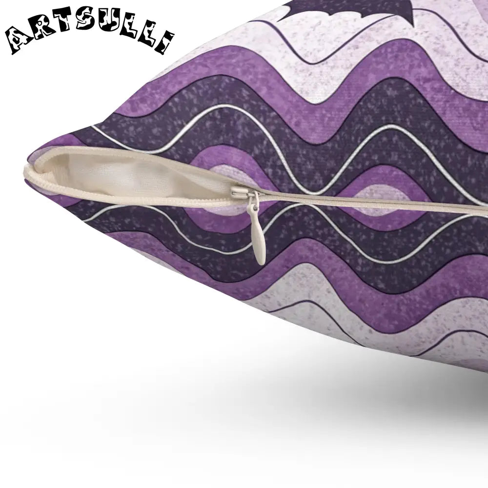 JAKKOUTTHEBXX Bat Wave Spun Polyester Square Pillow JAKKOUTTHEBXX