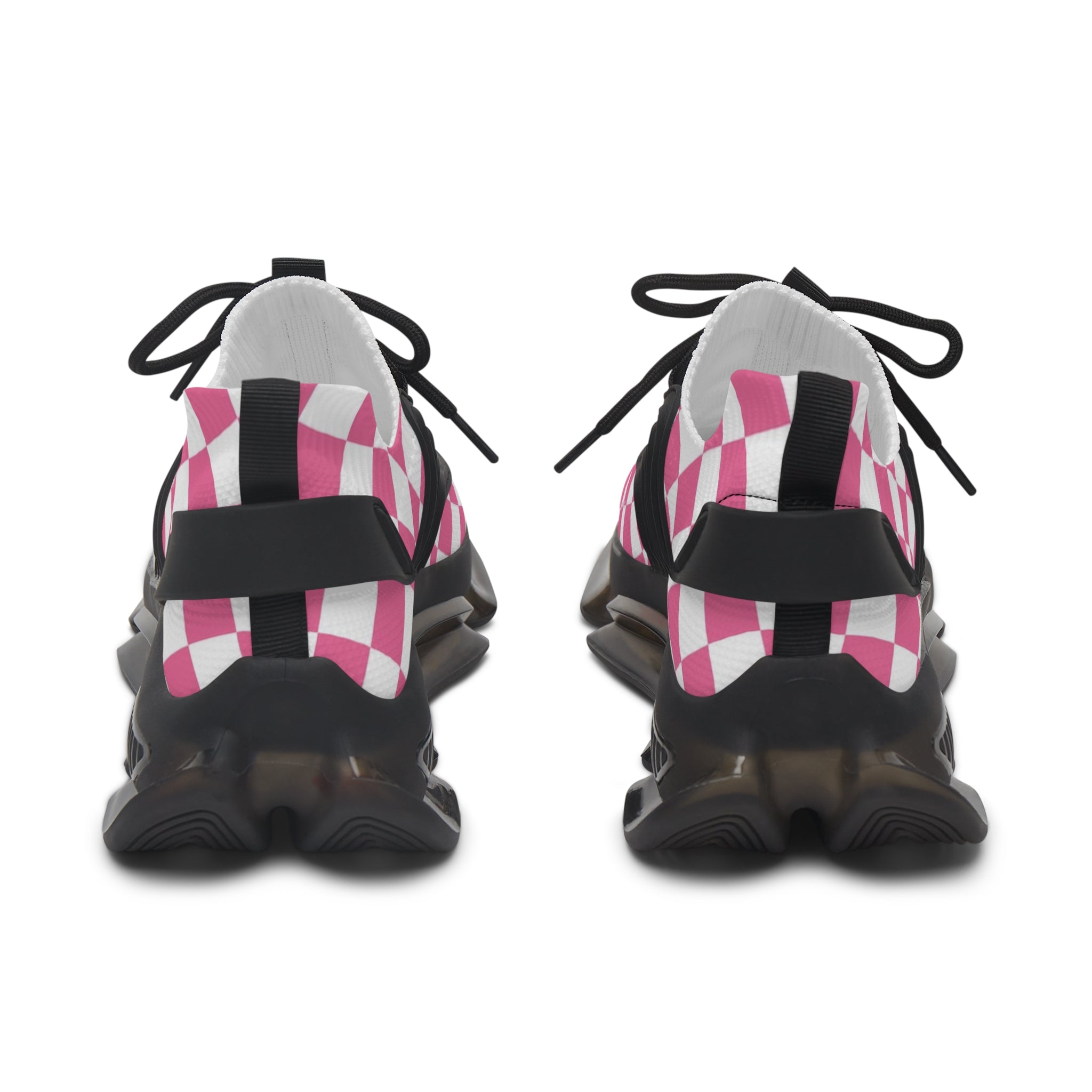 Yuyushiki Pink Check Women's Mesh Sneakers