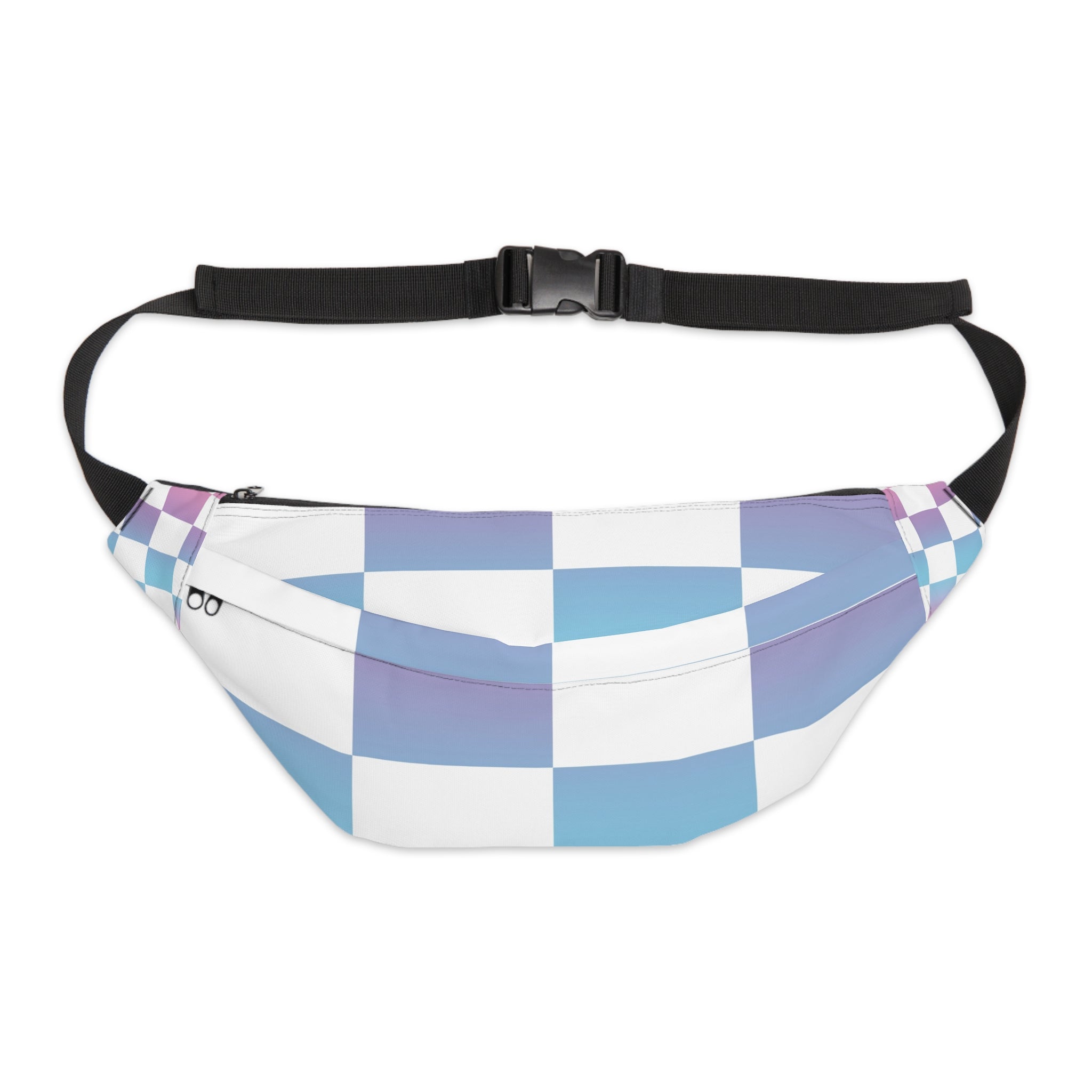 Vaporwave Check Large Fanny Pack, Artsulli - Art is Long, Life is Short, Bags, Size, 8" × 9" × 4'', , , , , 57243855306953008796