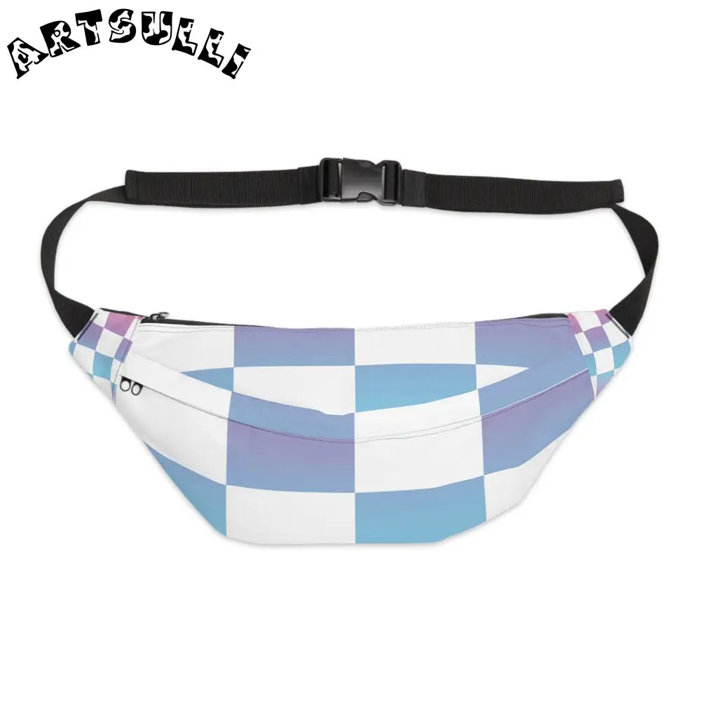 JAKKOUTTHEBXX Vaporwave Check Large Fanny Pack JAKKOUTTHEBXX
