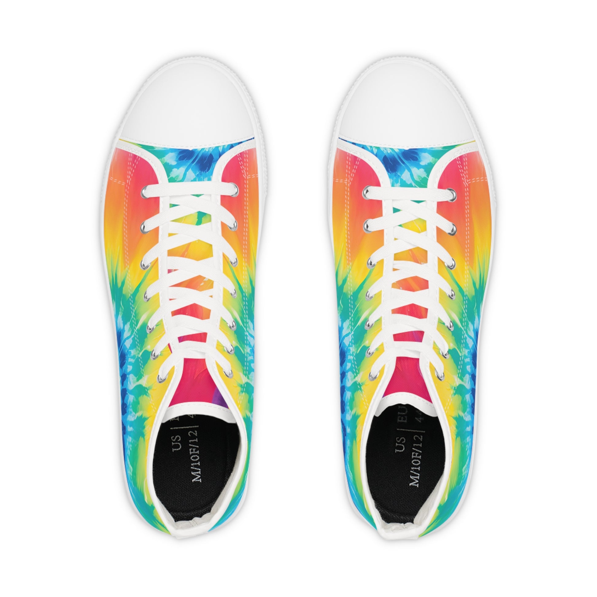 Tie Dye Men's High Top Sneakers, Artsulli - Art is Long, Life is Short, Shoes, , , , , , , 