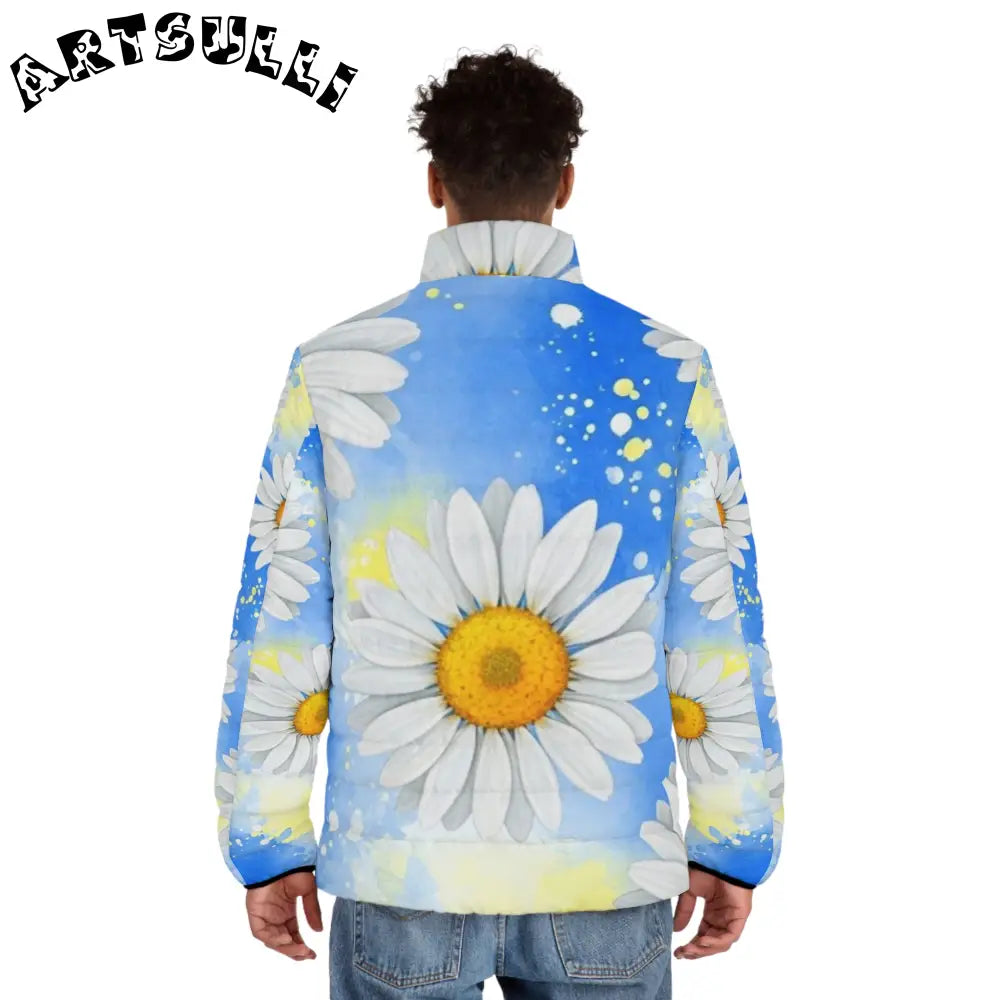 JAKKOUTTHEBXX Daisies Men’s Puffer Jacket (AOP) JAKKOUTTHEBXX