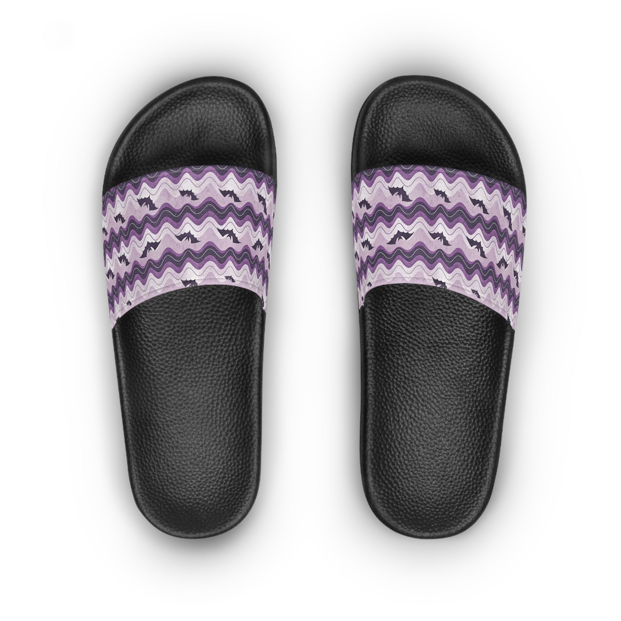 Bat Wave Women's Slide Sandals, Artsulli - Art is Long, Life is Short, Shoes, , , , , , , 