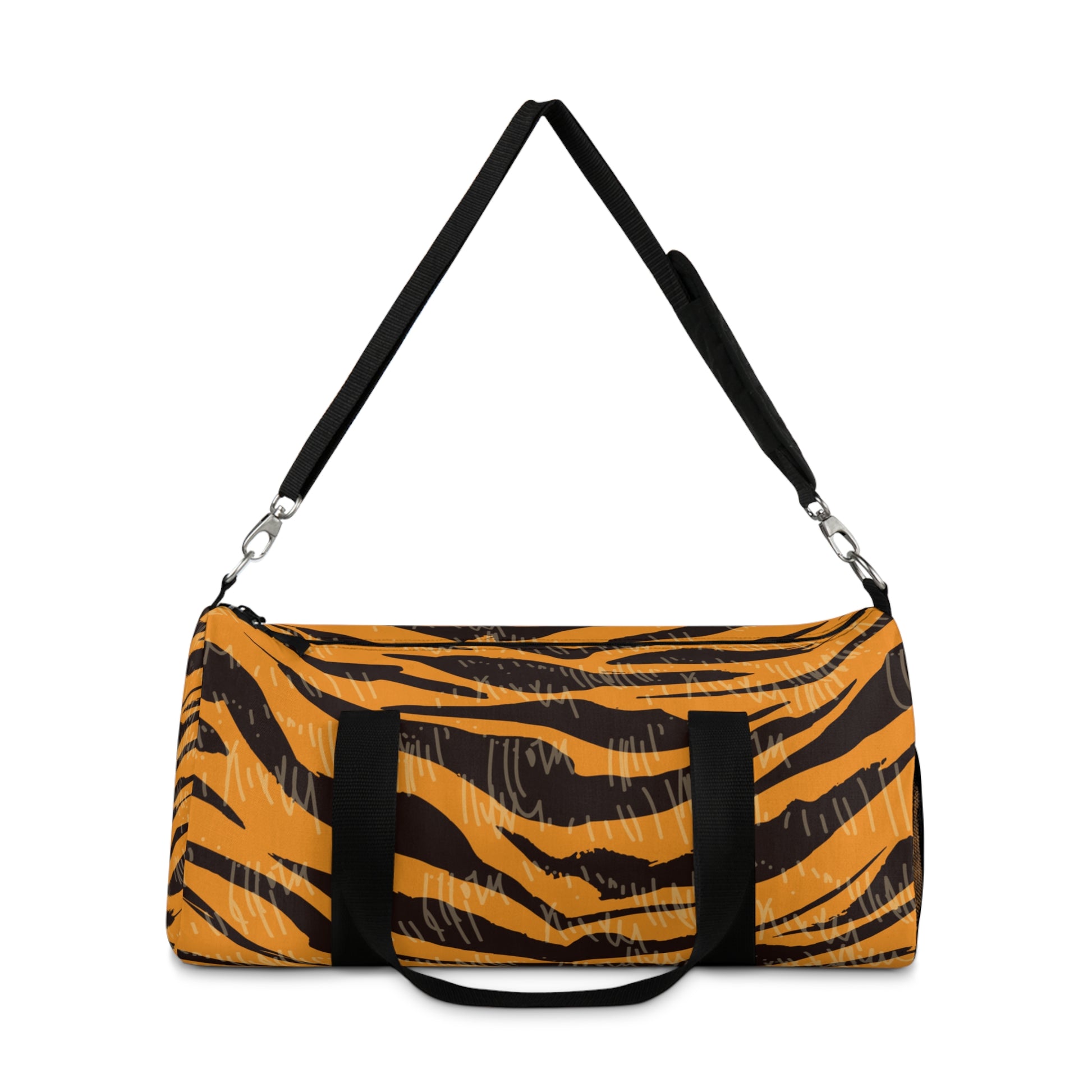 Tiger Scratches Orange & Black Duffel Bag, Artsulli - Art is Long, Life is Short, Bags, , , , , , , 