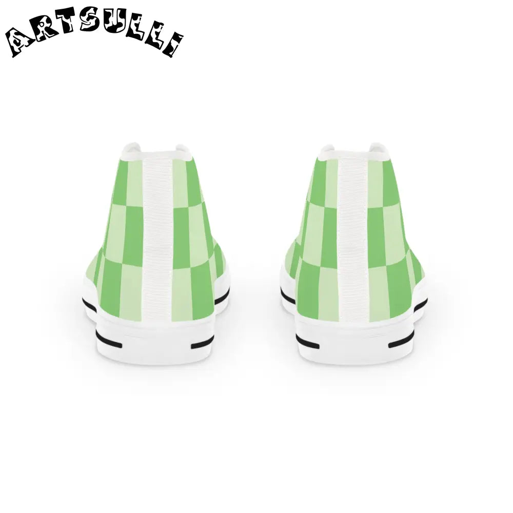 JAKKOUTTHEBXX Checkerboard Green Men’s High Top Sneakers