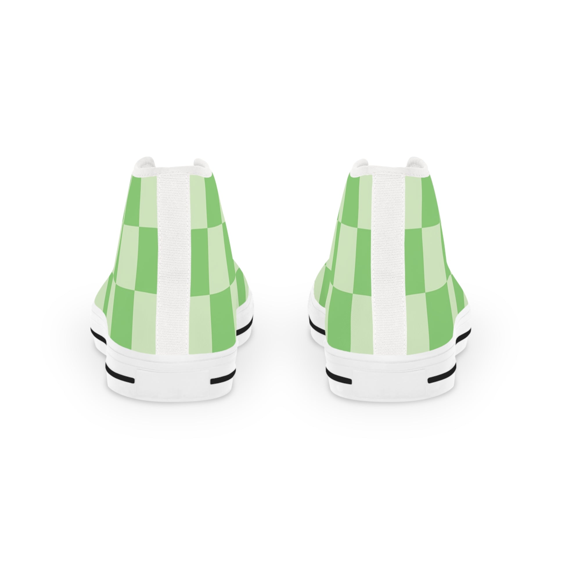 Big Checkerboard Green Men's High Top Sneakers, Artsulli - Art is Long, Life is Short, Shoes, , , , , , , 