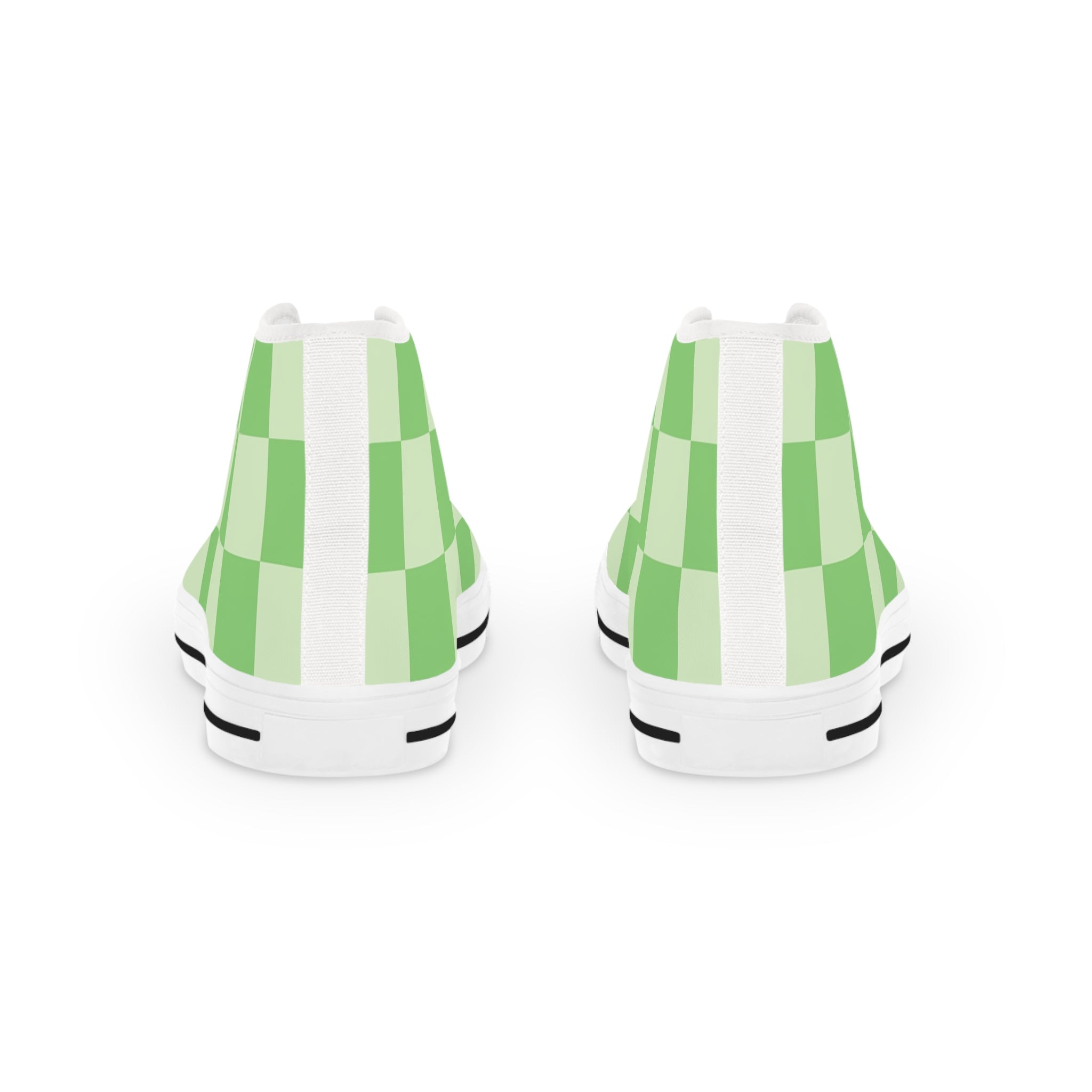 Big Checkerboard Green Men's High Top Sneakers, Artsulli - Art is Long, Life is Short, Shoes, , , , , , , 