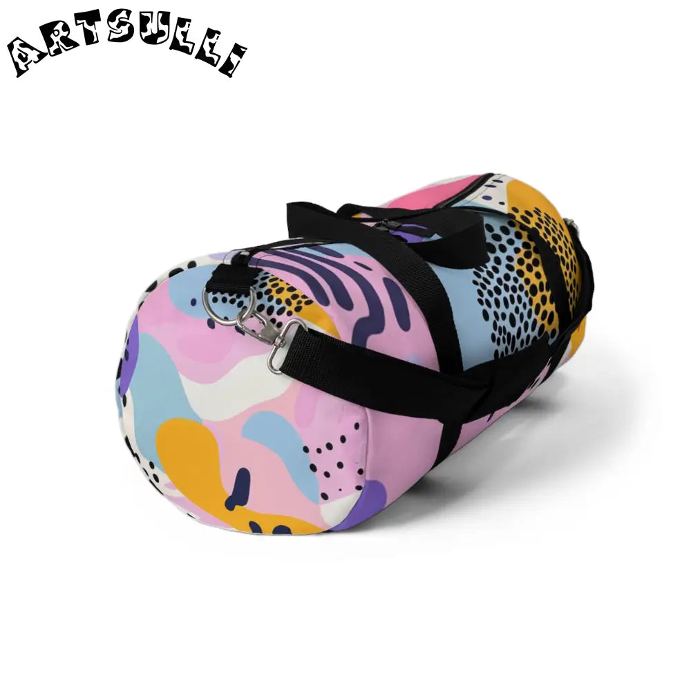 JAKKOUTTHEBXX Colorful Abstract Dots and Shapes Duffel Bag