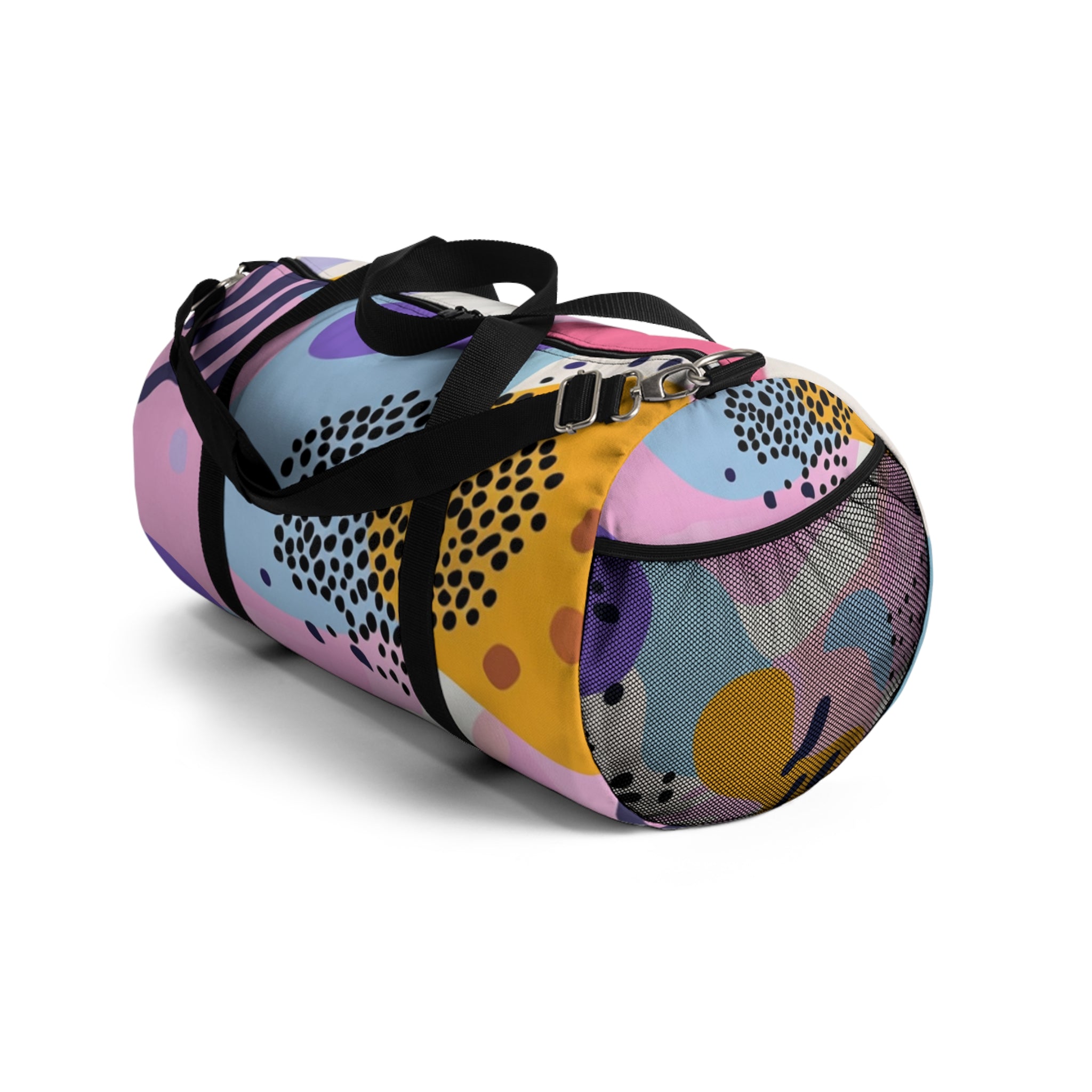 Colorful Abstract Dots and Shapes Duffel Bag, Artsulli - Art is Long, Life is Short, Bags, , , , , , , 