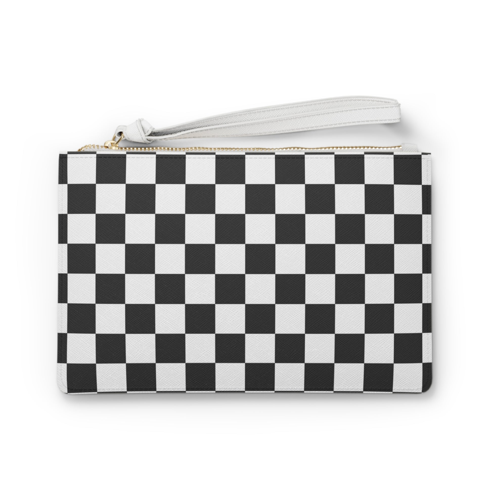 Checkerboard White and Black Clutch Bag, Artsulli - Art is Long, Life is Short, Bags, Size, One size, , , , , 80932105806838710215