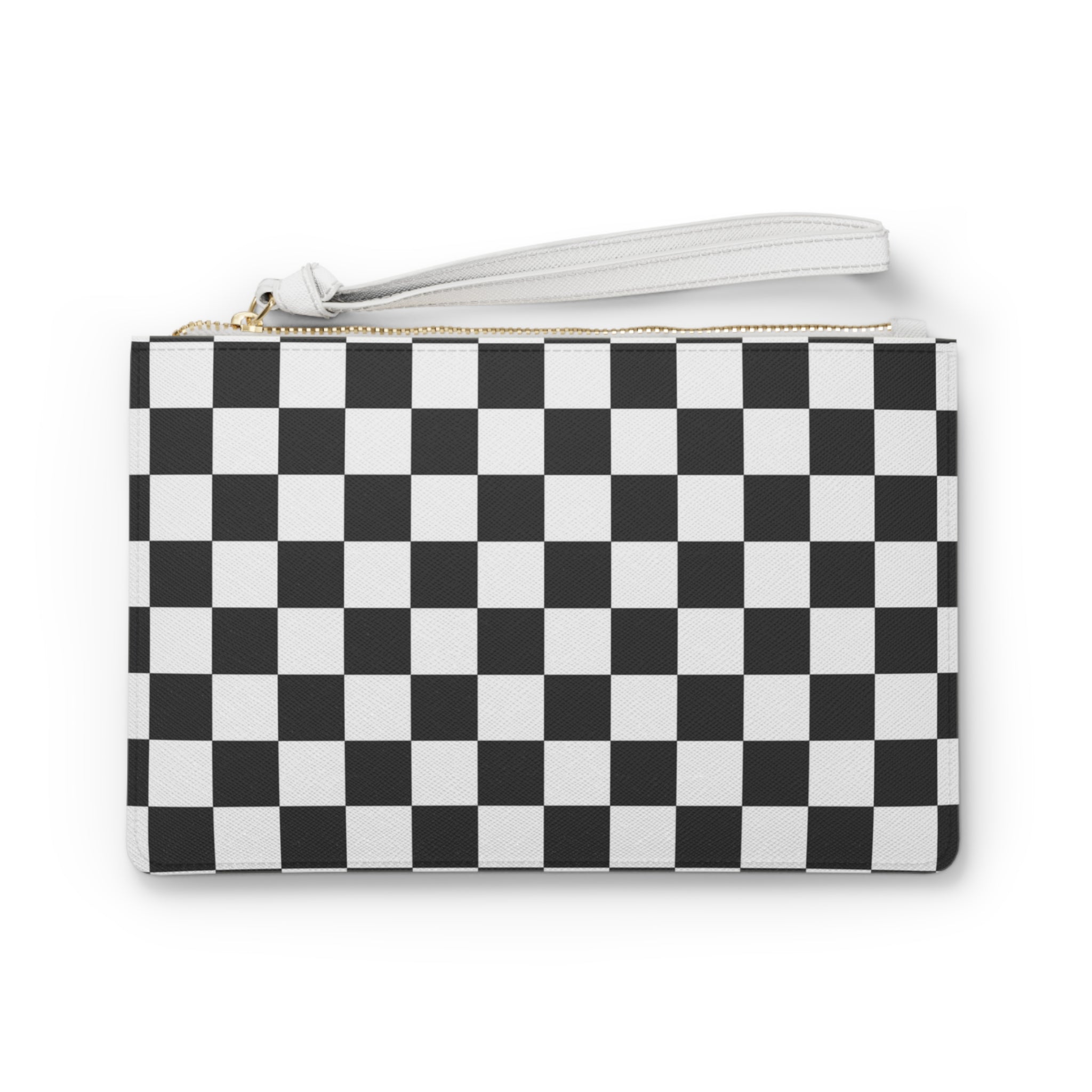 Checkerboard White and Black Clutch Bag, Artsulli - Art is Long, Life is Short, Bags, Size, One size, , , , , 80932105806838710215