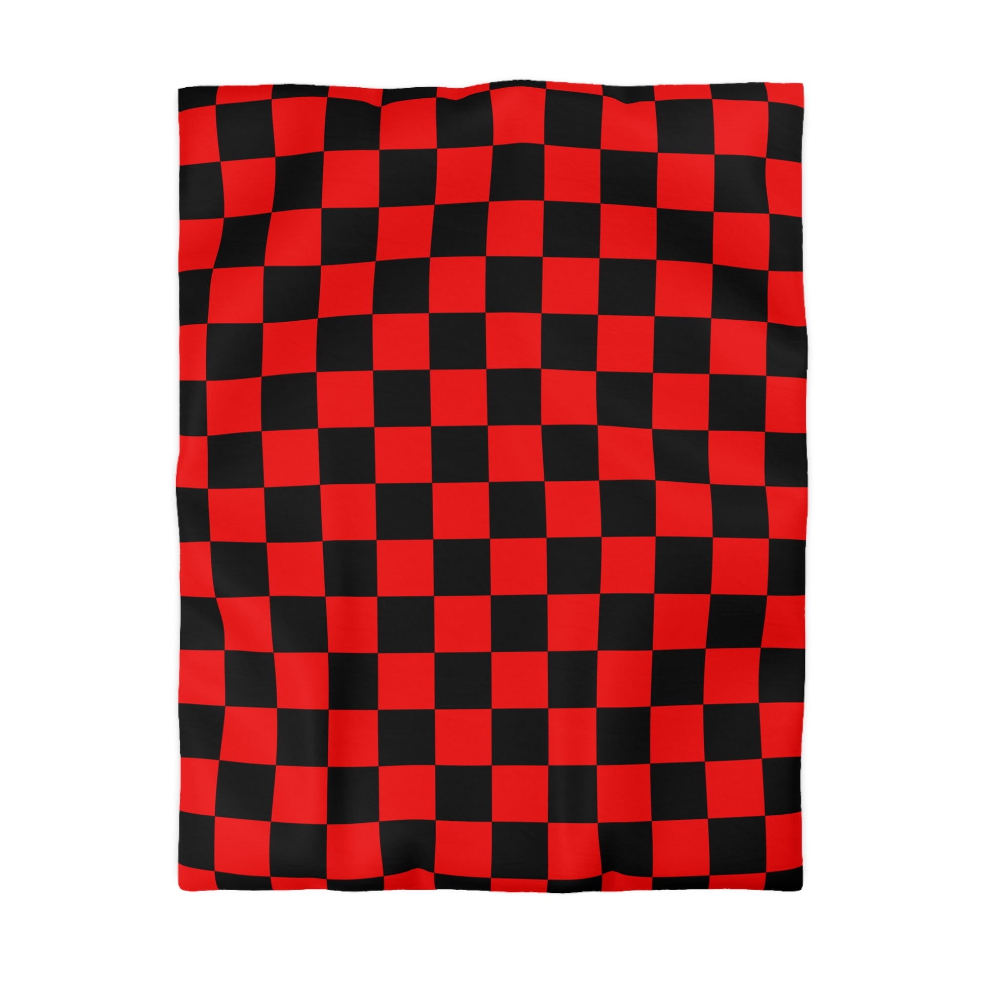 Checkerboard Red and Black Microfiber Duvet Cover, Artsulli - Art is Long, Life is Short, Home Decor, Size, Twin, Color, White, , , 29918030677933471601