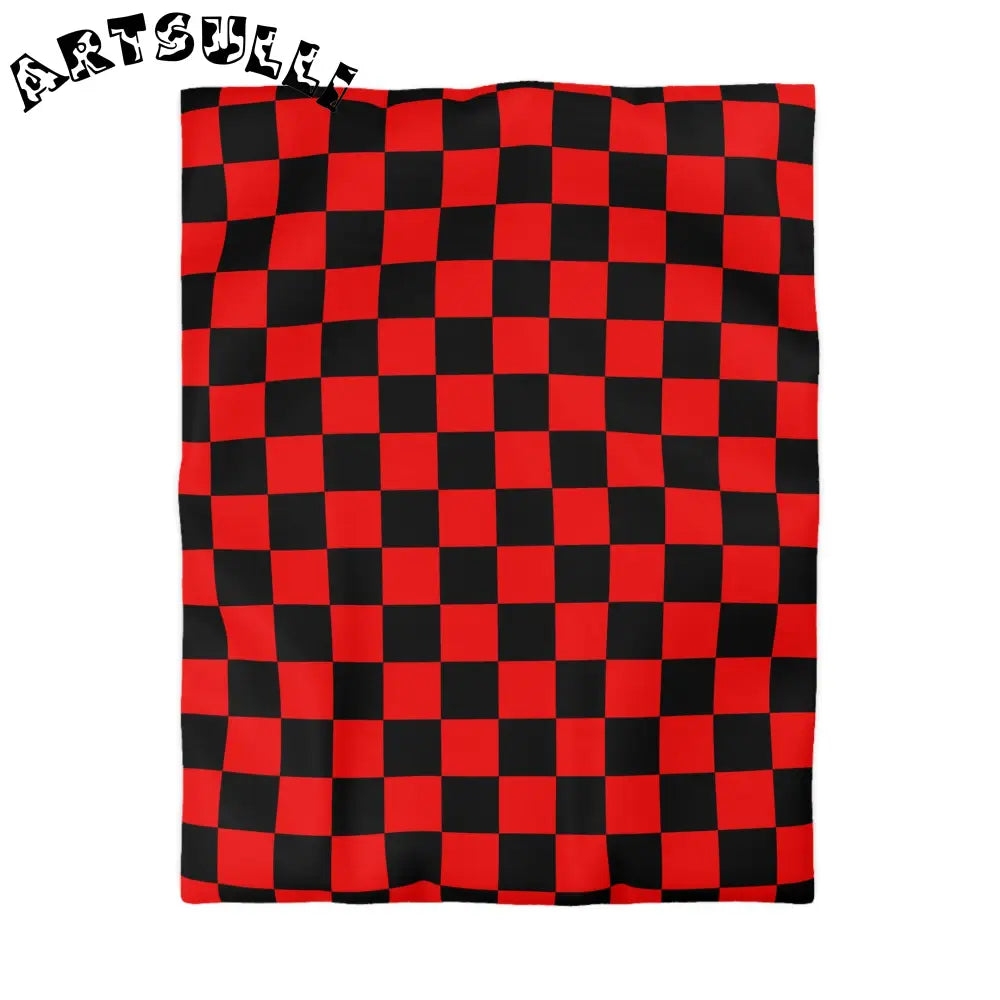 JAKKOUTTHEBXX Checkerboard Red and Black Microfiber Duvet Cover