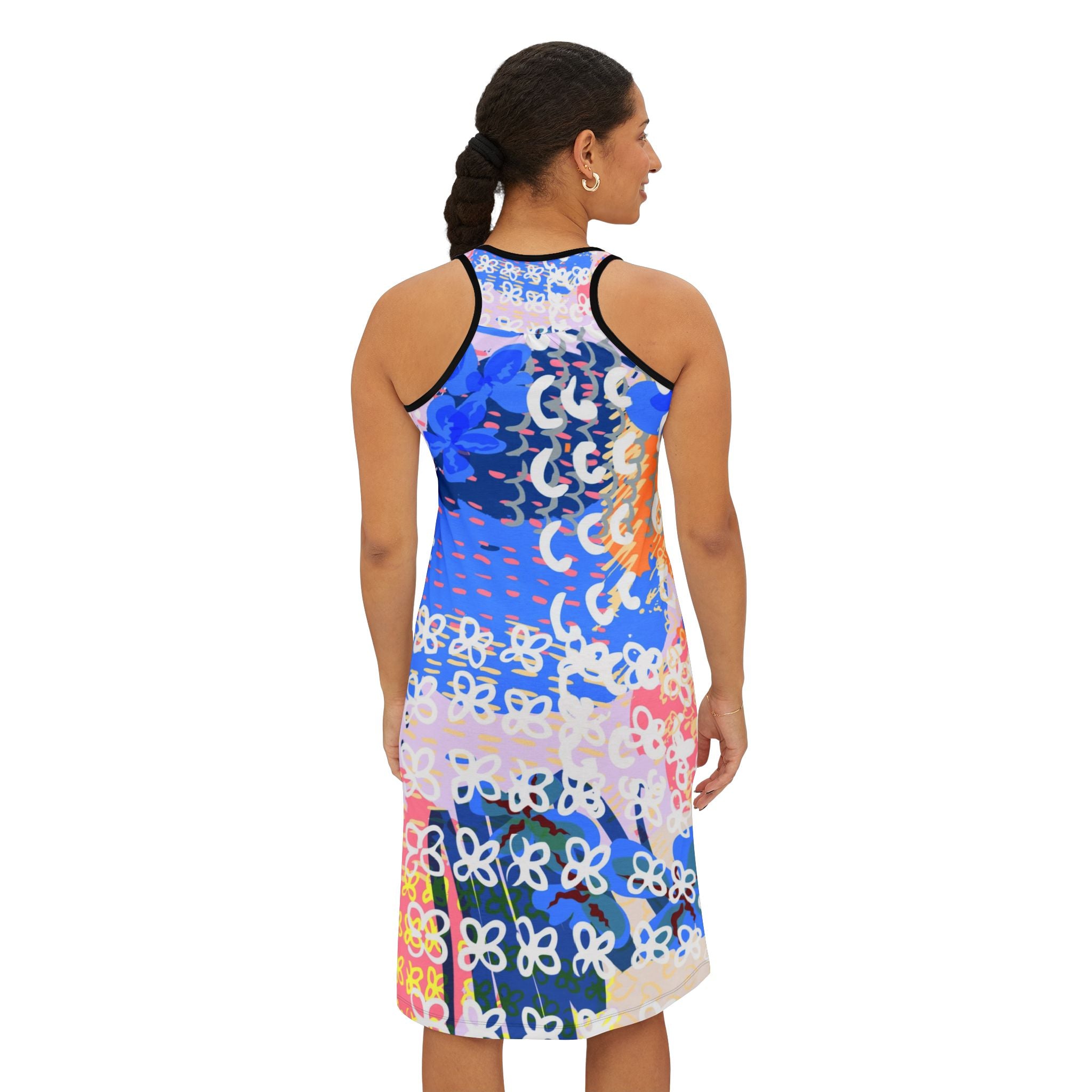 Flowers x Doodles x Hearts Multi-Color Women's Racerback Dress (AOP), Artsulli - Art is Long, Life is Short, Tank Top, , , , , , , 