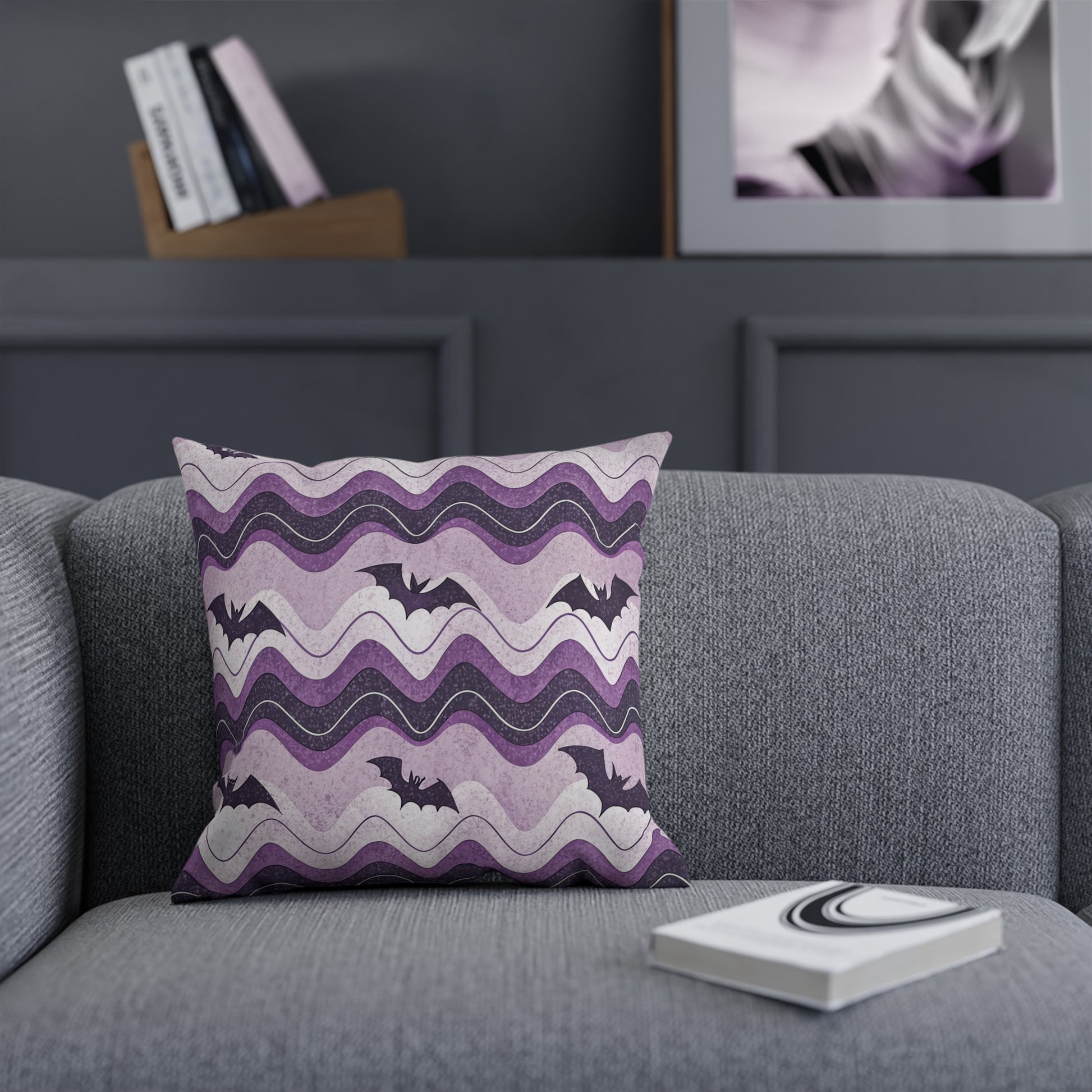Bat Wave Cushion, Artsulli - Art is Long, Life is Short, Home Decor, , , , , , , 