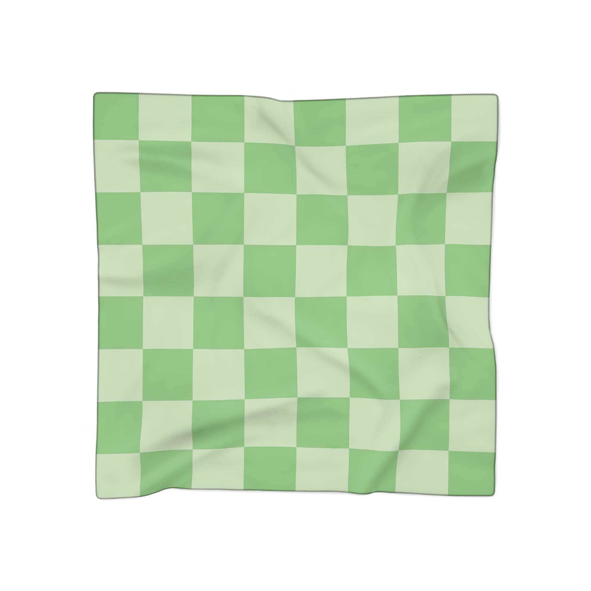 Checkerboard Green Poly Scarf, Artsulli - Art is Long, Life is Short, Accessories, Color, Poly voile, Size, 25" × 25", , , 21561650460182011622