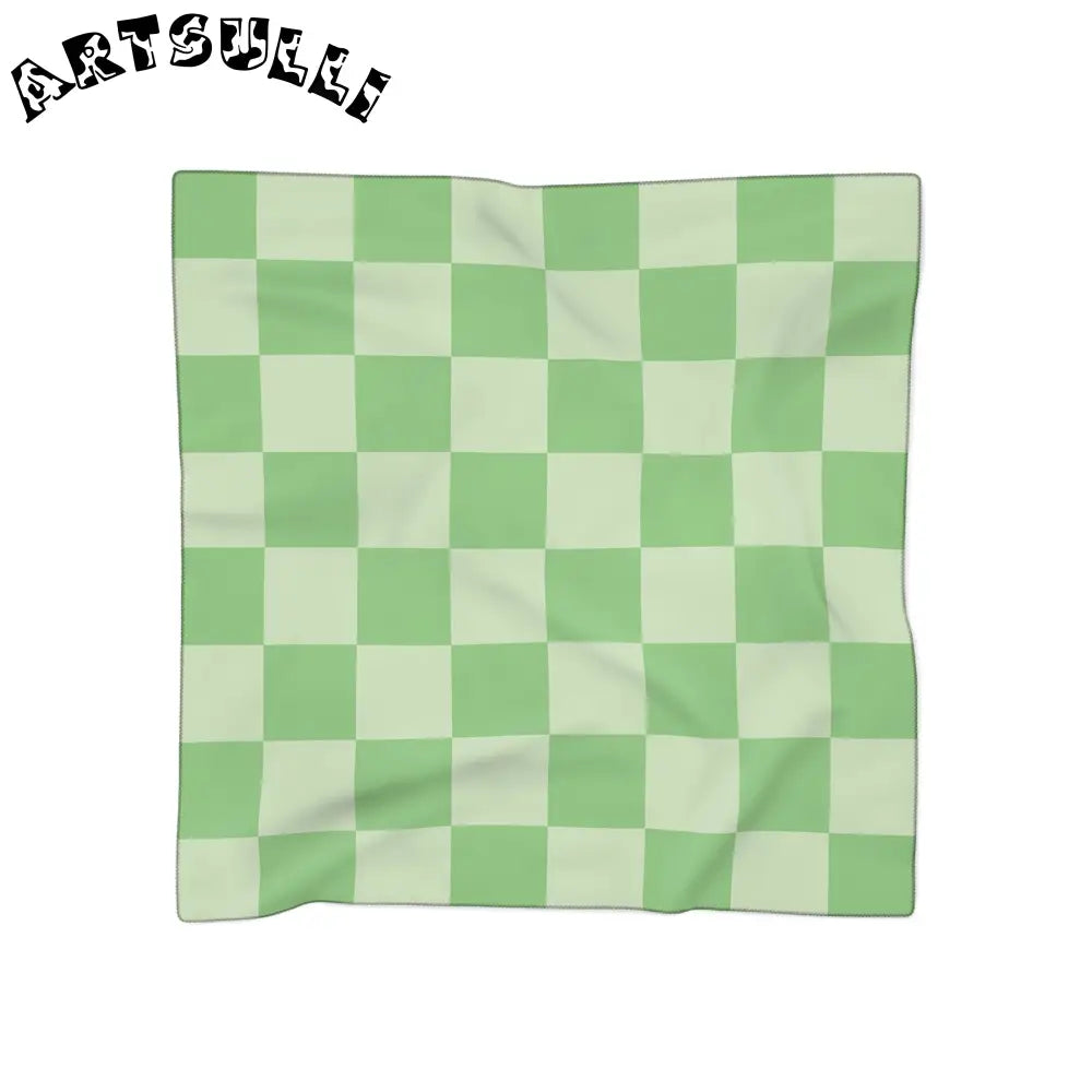 JAKKOUTTHEBXX Checkerboard Green Poly Scarf JAKKOUTTHEBXX Artsulli