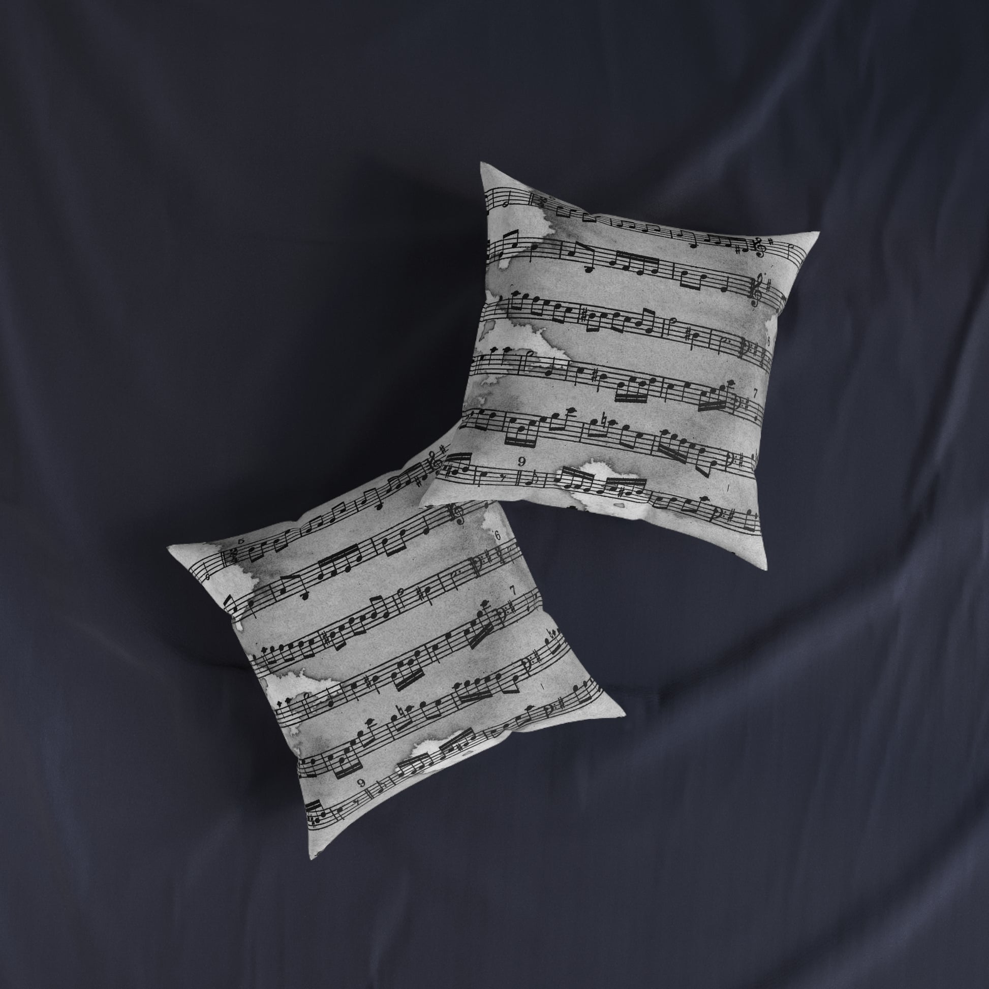 Drip Spill Type Beat Sheet Music Black Square Pillow, Artsulli - Art is Long, Life is Short, Home Decor, , , , , , , 