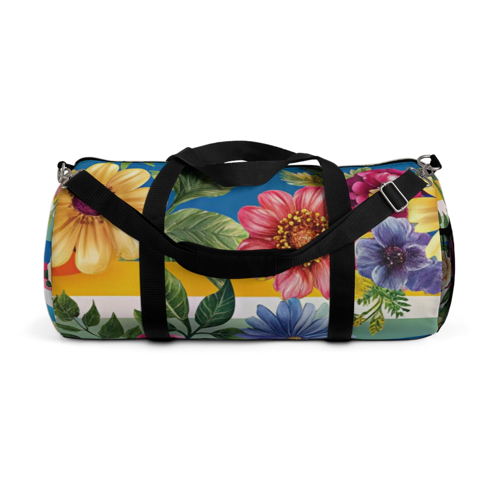 Floral Stripe 4K Duffel Bag, Artsulli - Art is Long, Life is Short, Bags, Size, Large, , , , , 97777724496969368034