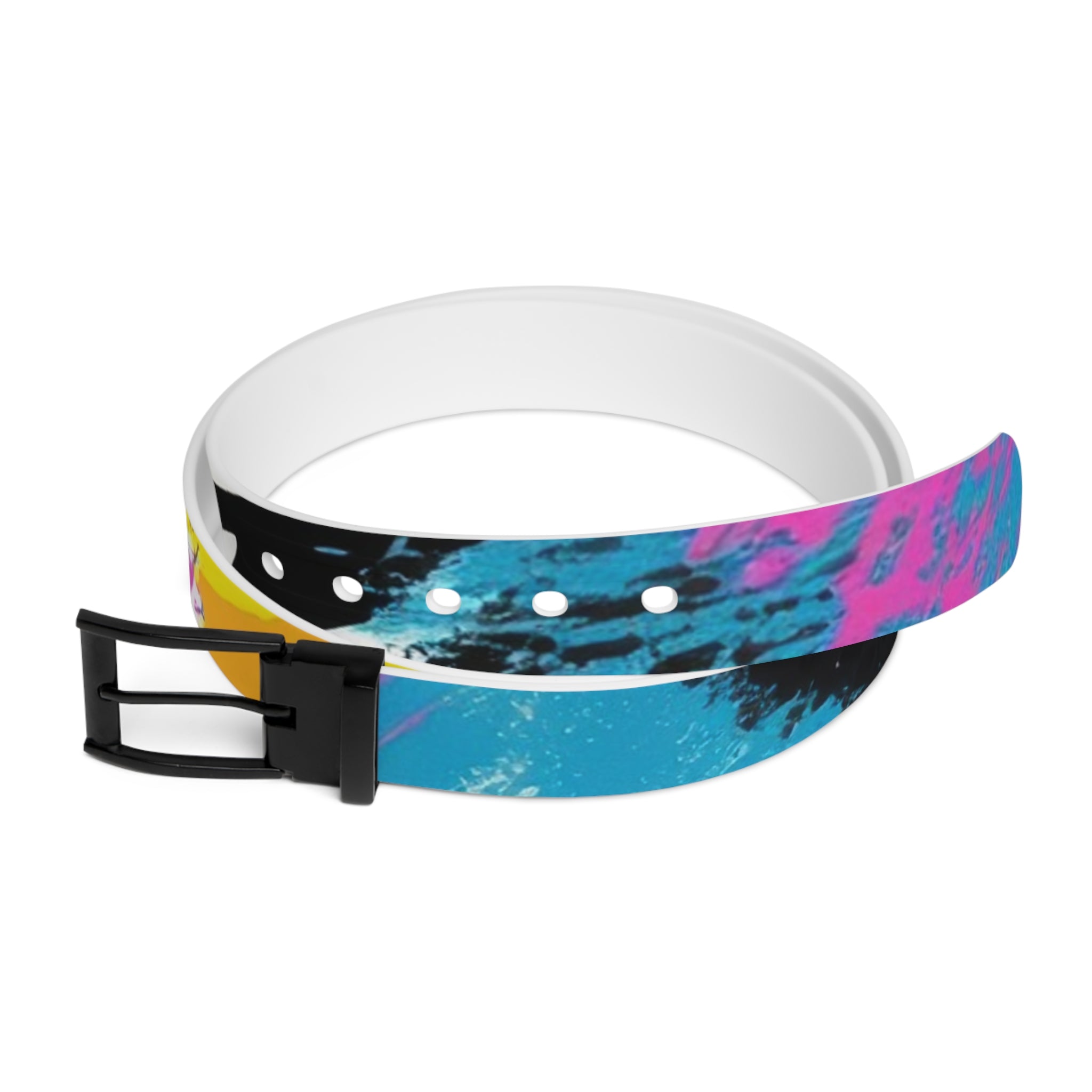 Zebra Stripes x Leopard Print x Paint Splatter Multi-Color Belt, Artsulli - Art is Long, Life is Short, Accessories, Material, Black Metal, Size, 50'', , , 27929256258794637866