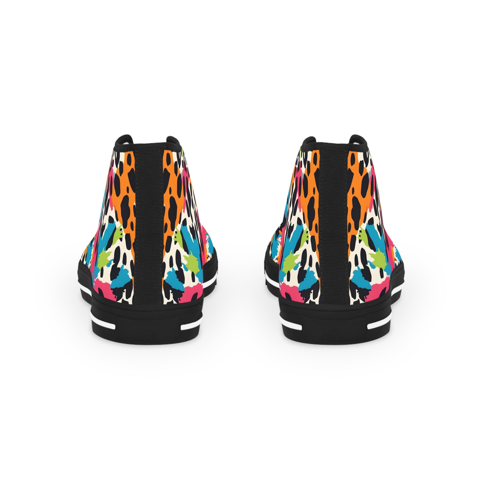 Wild Brush Strokes x Animal Print Multi-Color Men's High Top Sneakers, Artsulli - Art is Long, Life is Short, Shoes, , , , , , , 