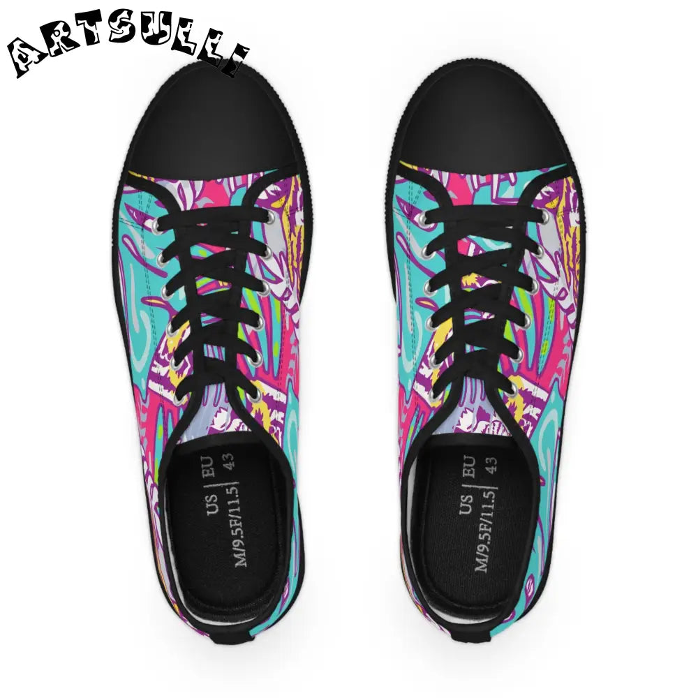 JAKKOUTTHEBXX Tropical Jungle Tigers Torquise and Purple Men’s Low