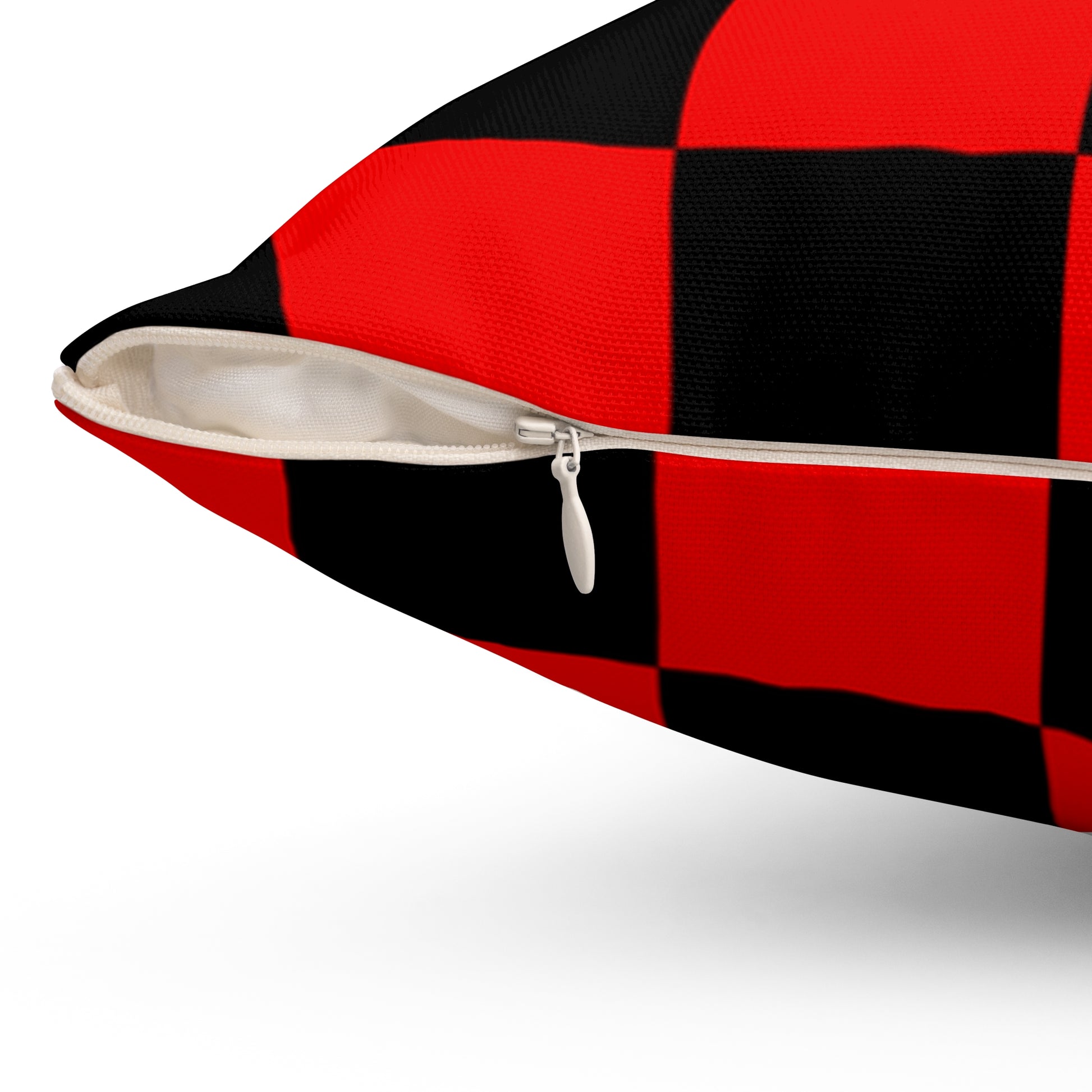 Checkerboard Red and Black Spun Polyester Square Pillow, Artsulli - Art is Long, Life is Short, Home Decor, , , , , , , 