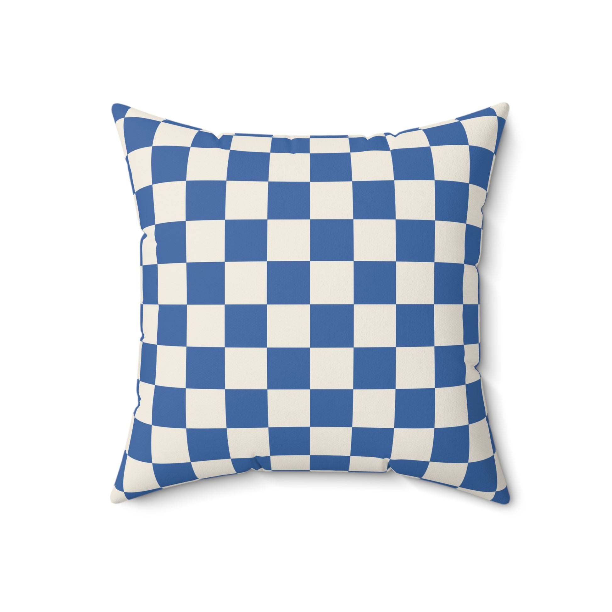Checkerboard Blue Spun Polyester Square Pillow, Artsulli - Art is Long, Life is Short, Home Decor, , , , , , , 