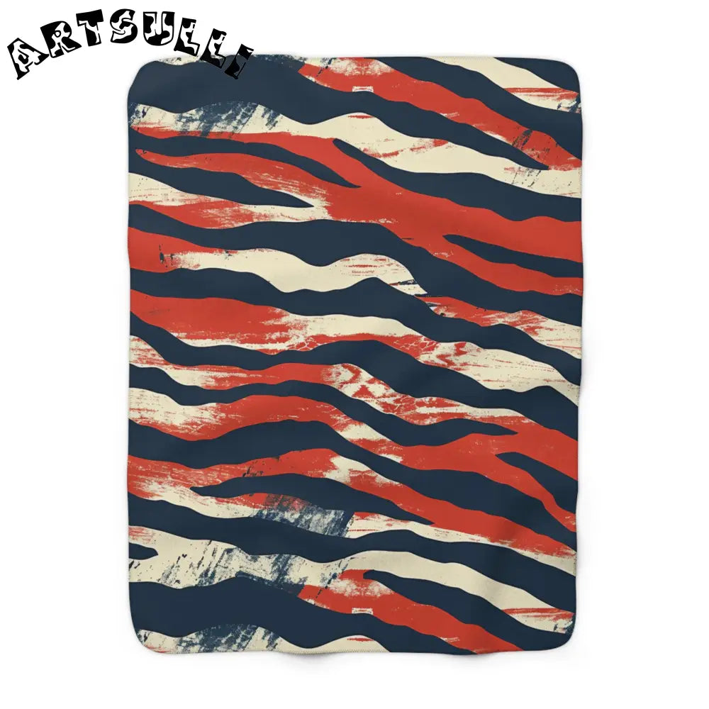 JAKKOUTTHEBXX Red White Blue Abstract Striped Illustration Printed