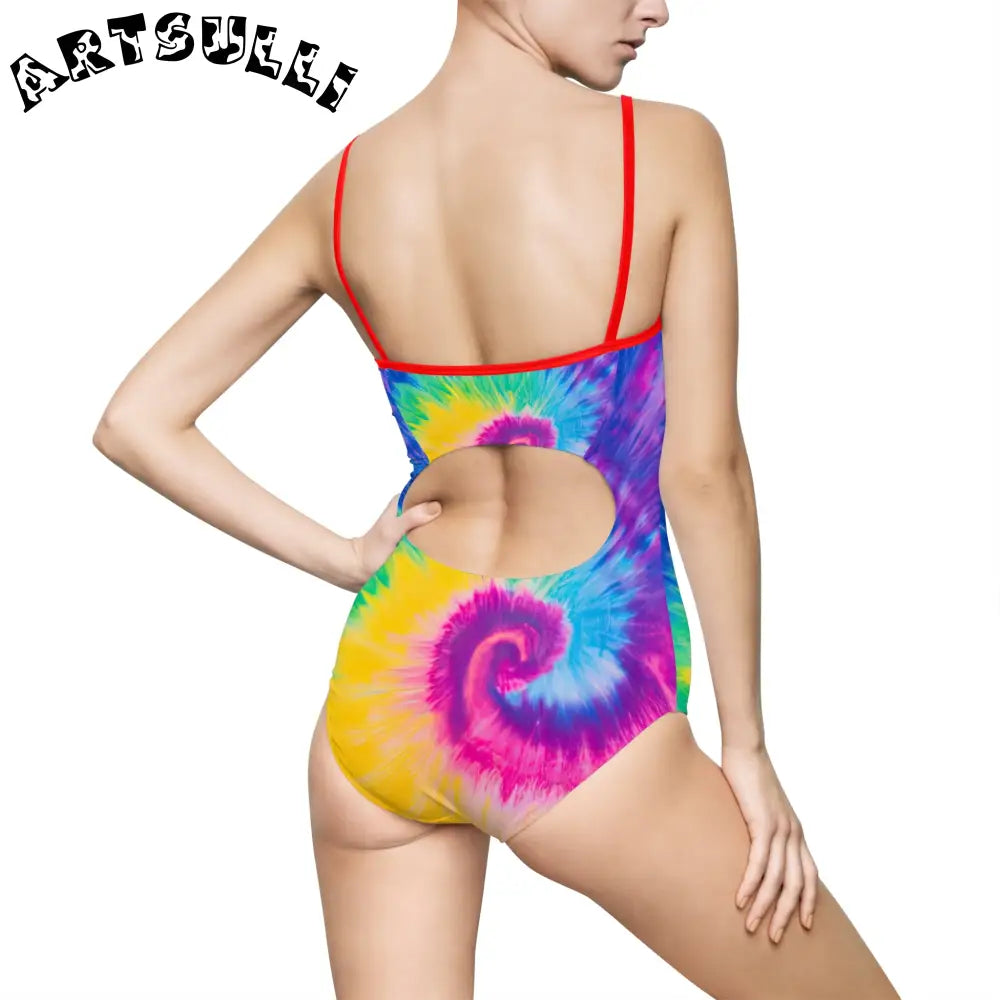 JAKKOUTTHEBXX Tie-Dye Open Back One-Piece Swimsuit 2025