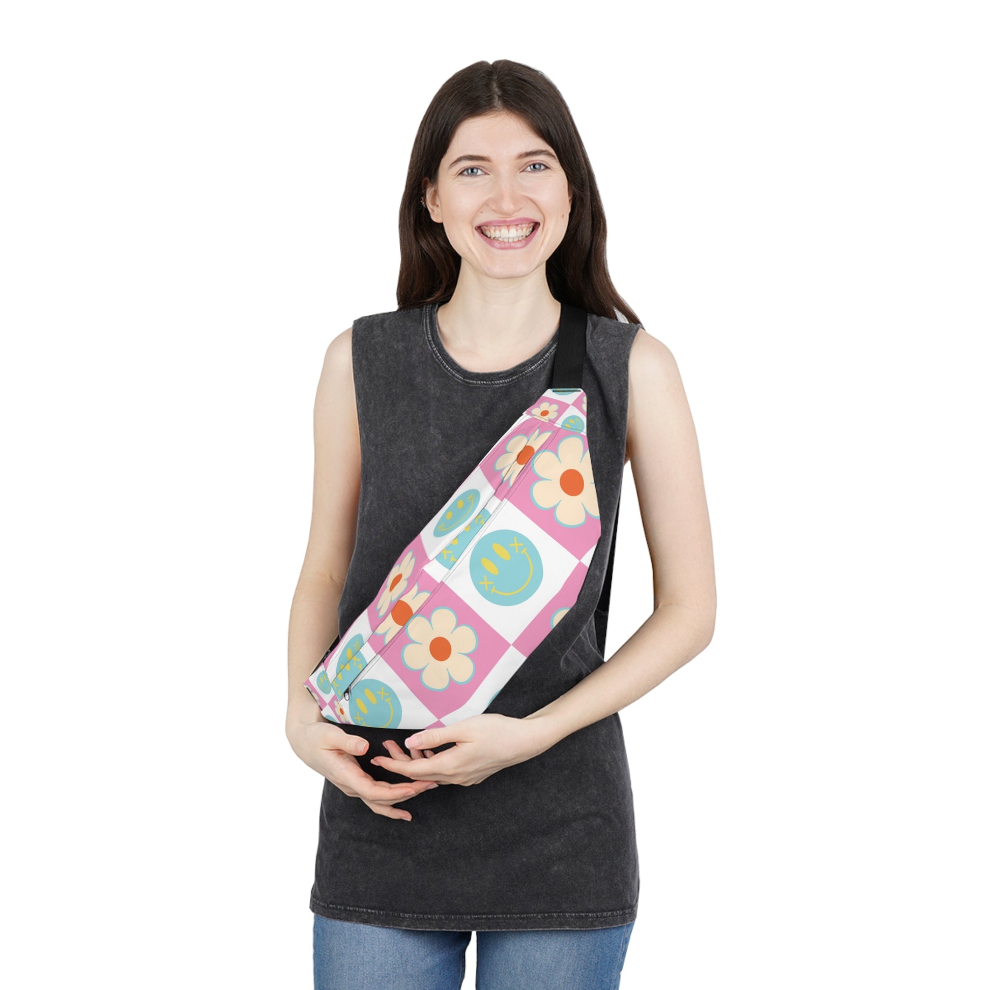 Madotsukis Grin Bloom Large Fanny Pack, Artsulli - Art is Long, Life is Short, Bags, , , , , , , 