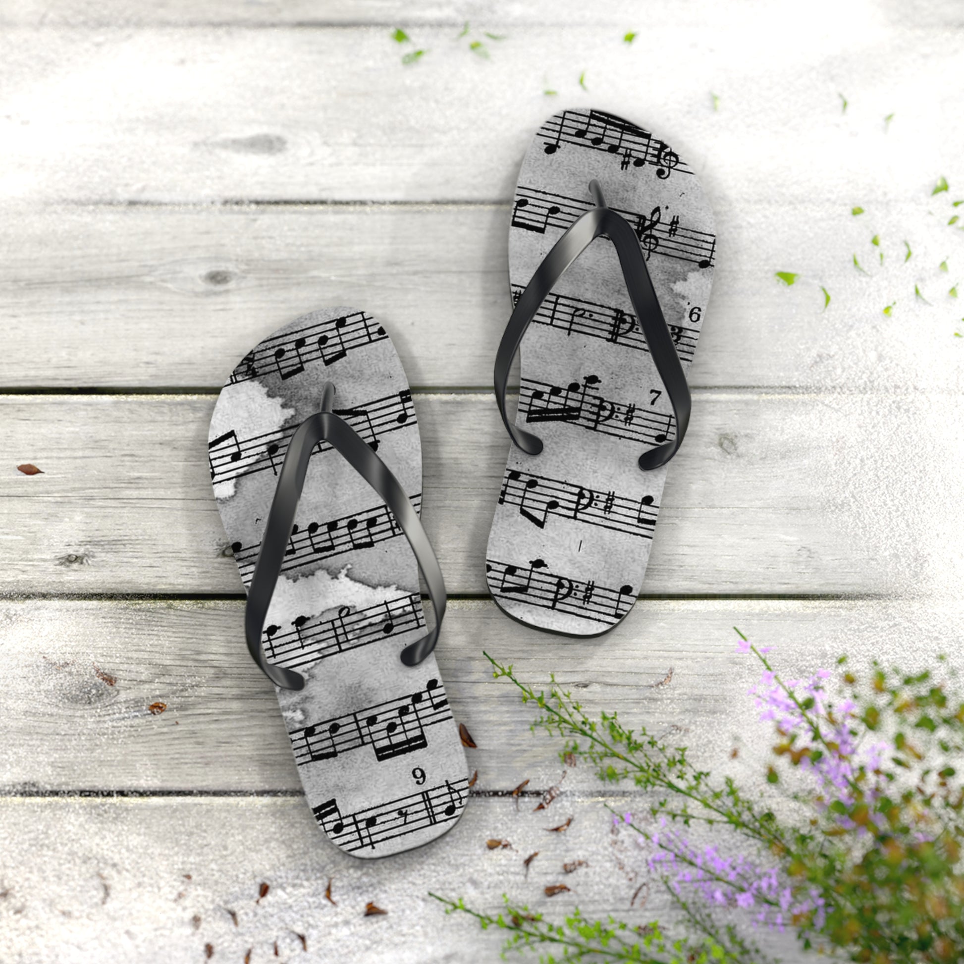 Drip Spill Type Beat Sheet Music Black Flip Flops, Artsulli - Art is Long, Life is Short, Shoes, , , , , , , 