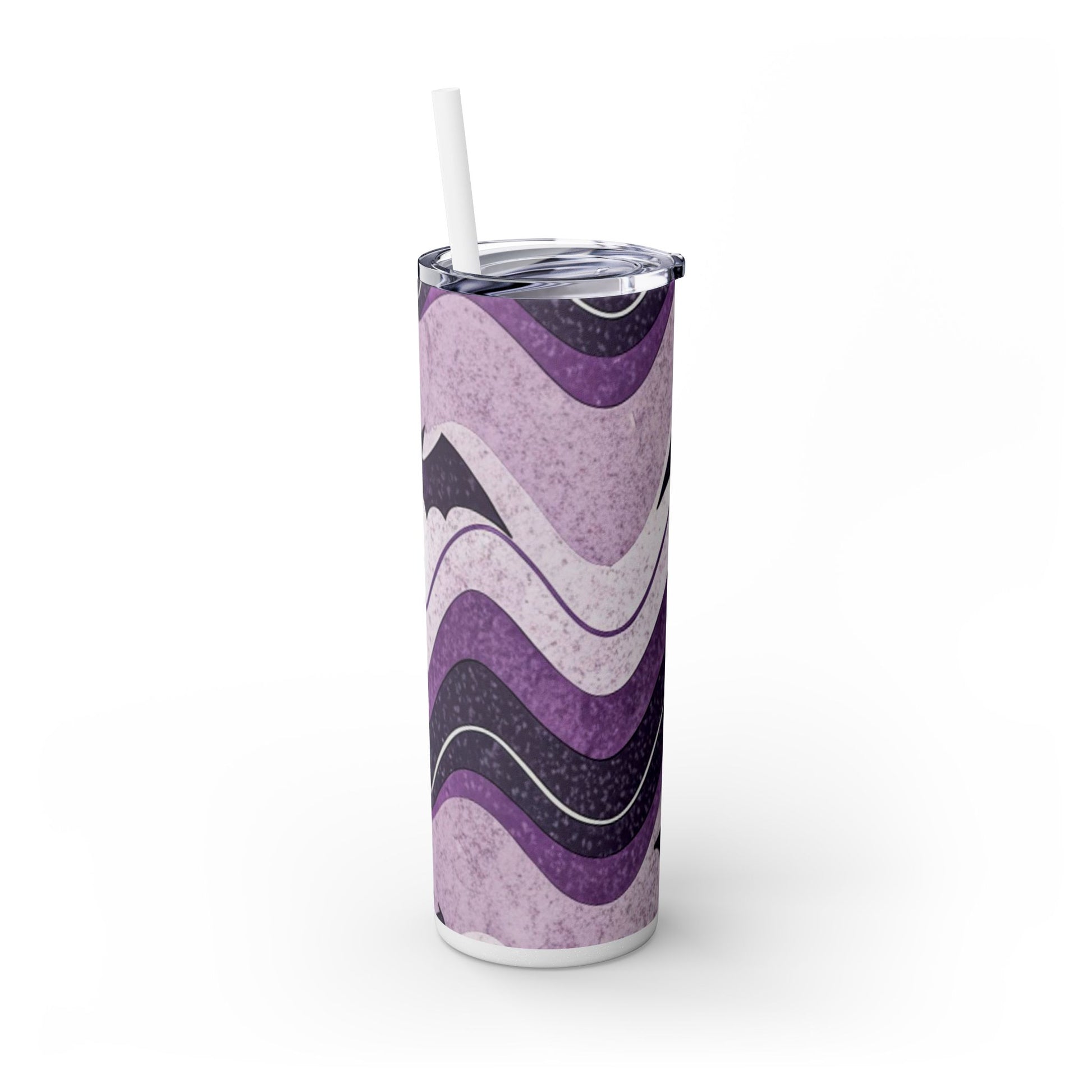 Bat Wave Skinny Tumbler with Straw, 20oz, Artsulli - Art is Long, Life is Short, Mug, , , , , , , 