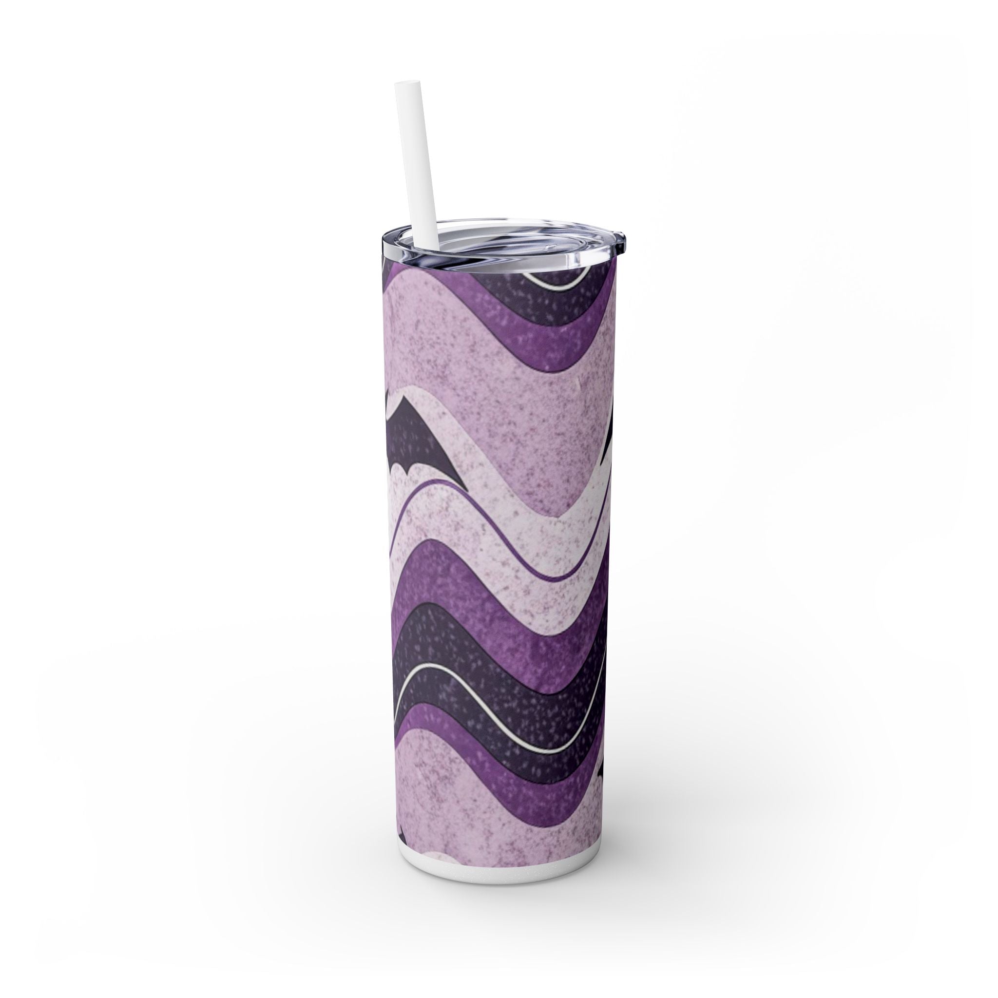 Bat Wave Skinny Tumbler with Straw, 20oz, Artsulli - Art is Long, Life is Short, Mug, , , , , , , 