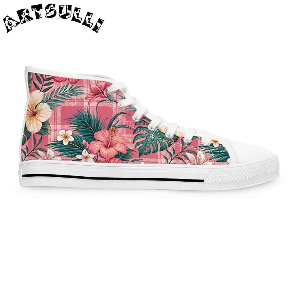 JAKKOUTTHEBXX Plaid x Floral III Pink and Green Women’s High Top