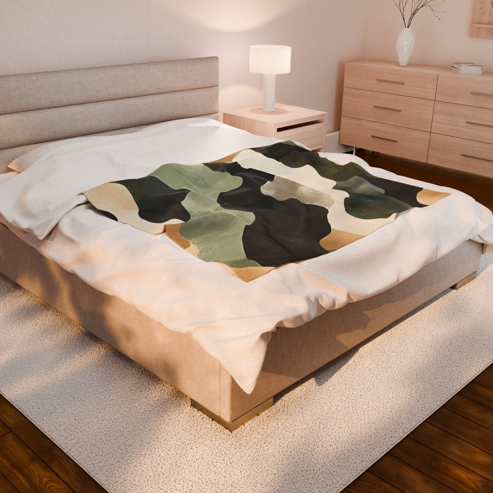 Camo Art Velveteen Plush Blanket, Artsulli - Art is Long, Life is Short, All Over Prints, , , , , , , 