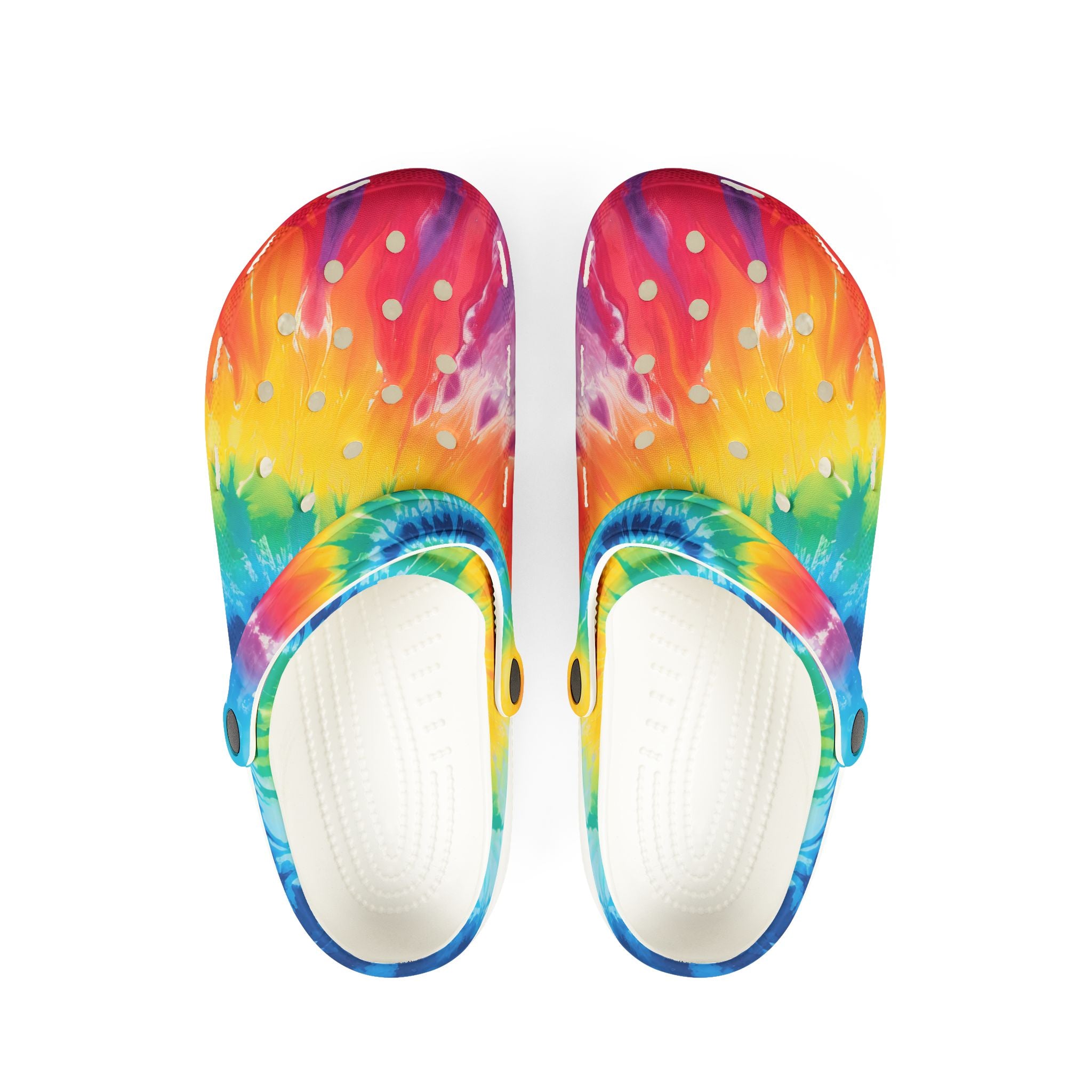 Tie Dye EVA Foam Rubber Shoes (AOP), Artsulli - Art is Long, Life is Short, Shoes, Size, US 6 (Women's), Color, White, , , 18442618976202559479