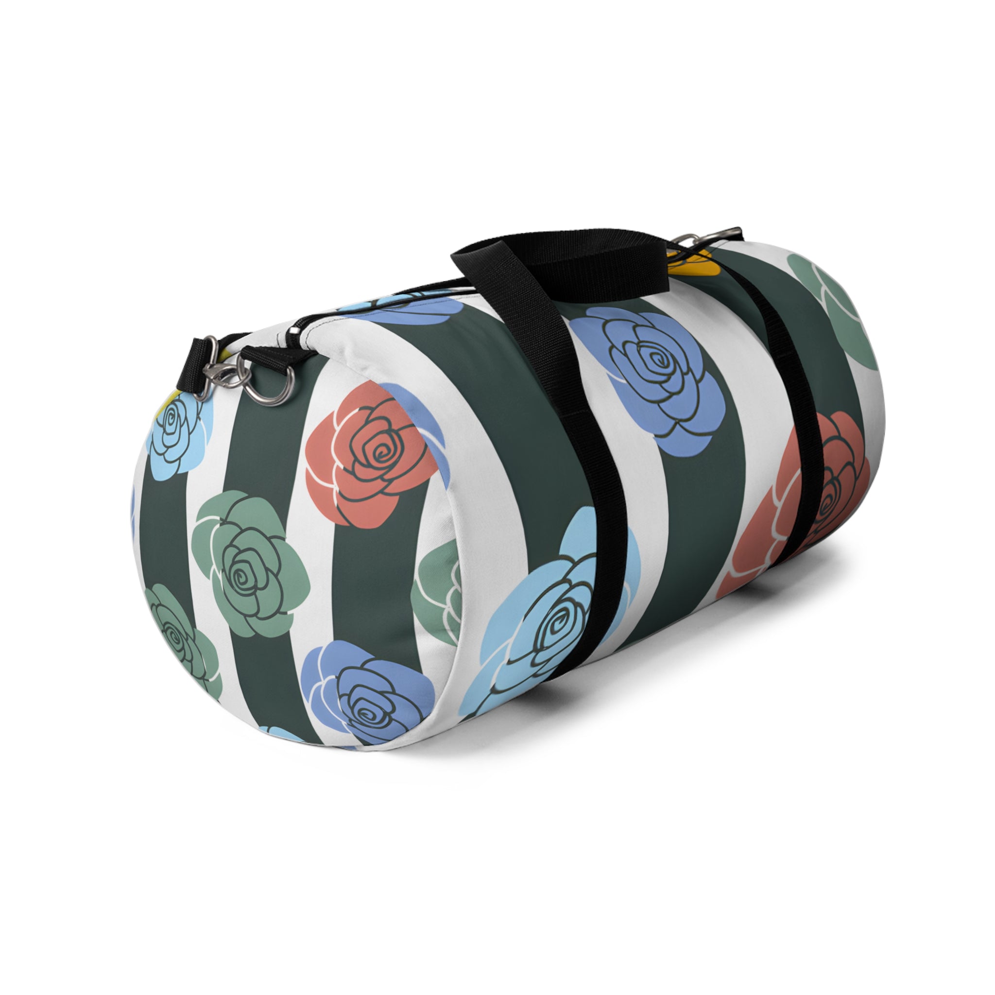 Stripes x Roses Black and White Duffel Bag, Artsulli - Art is Long, Life is Short, Bags, , , , , , , 