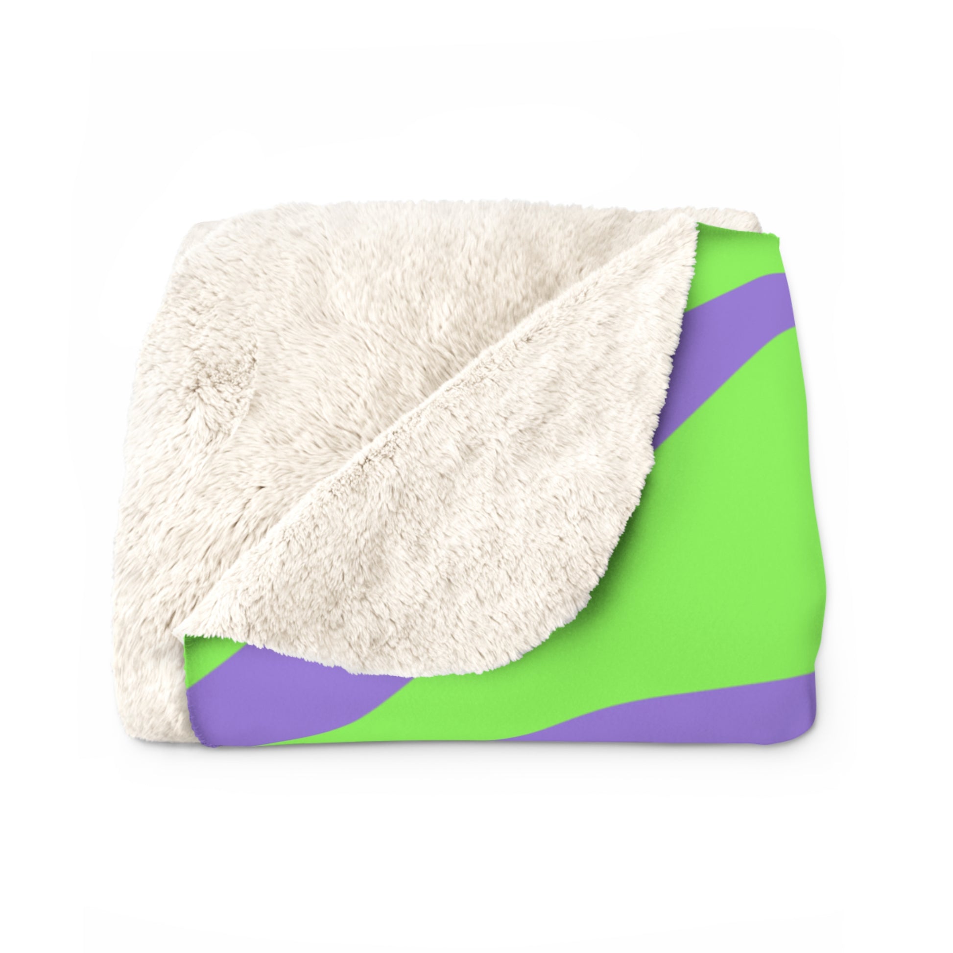 Tyrannosaurus Print Green and Purple Sherpa Fleece Blanket, Artsulli - Art is Long, Life is Short, Home Decor, , , , , , , 