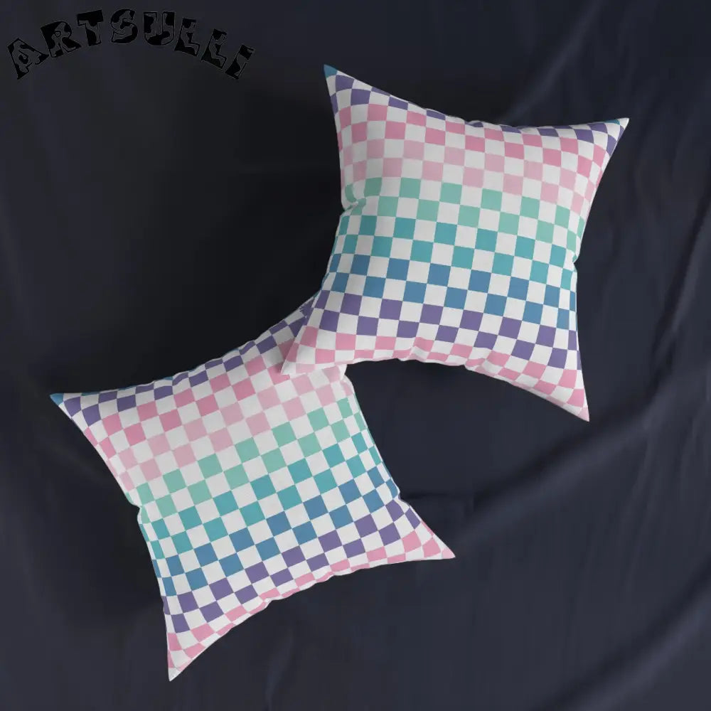 JAKKOUTTHEBXX Vaporwave Rainbow Checkerboard Multi-Color Square