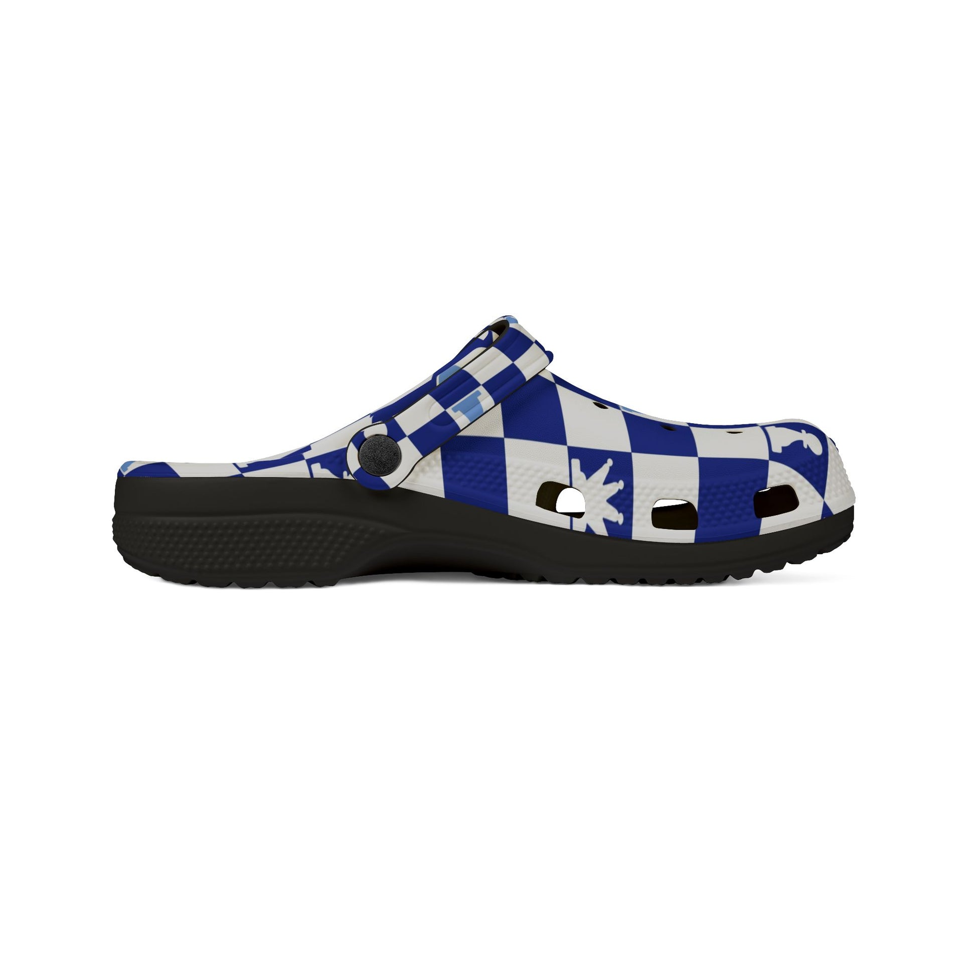 Chessboard Navy Blue EVA Foam Rubber Shoes (AOP), Artsulli - Art is Long, Life is Short, Shoes, , , , , , , 