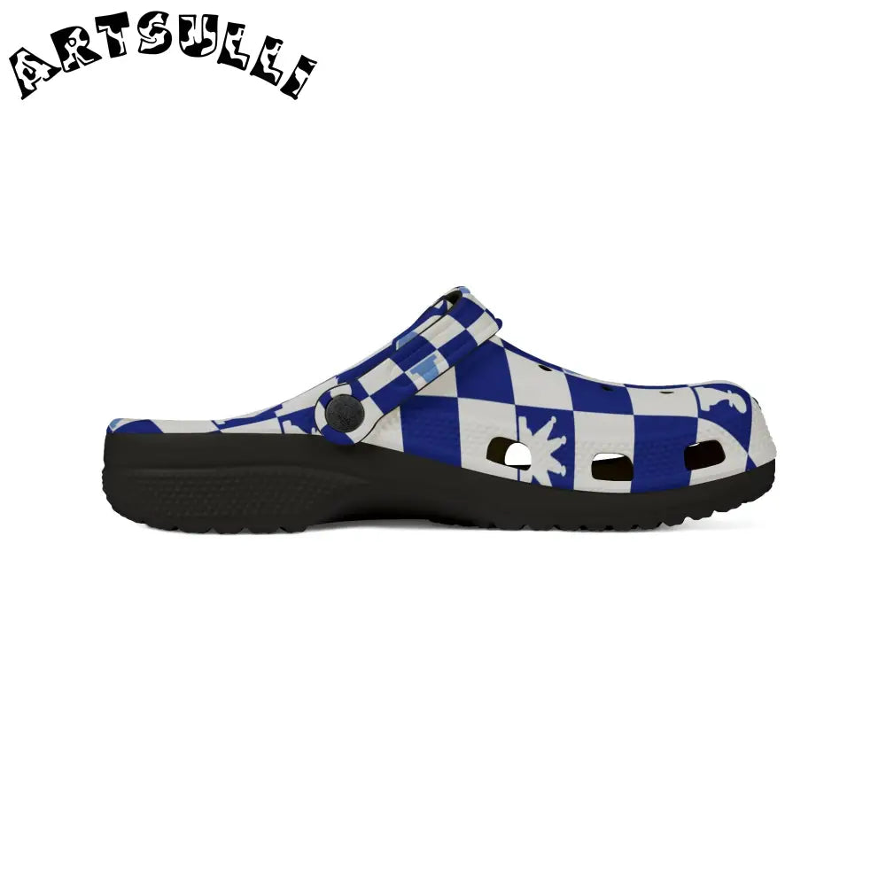 JAKKOUTTHEBXX Checkered Chess Art Printed EVA Foam Clogs 2025