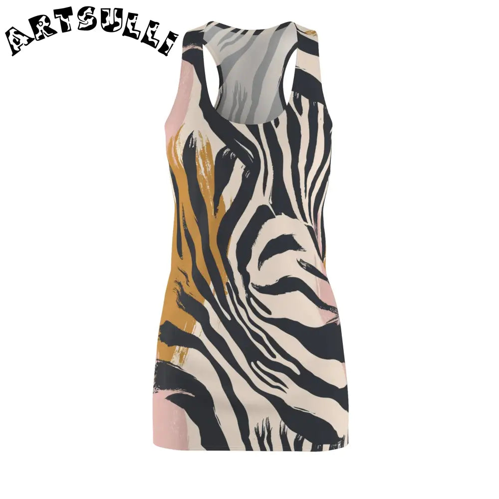 JAKKOUTTHEBXX Sleeveless Zebra Print AOP Racerback Dress
