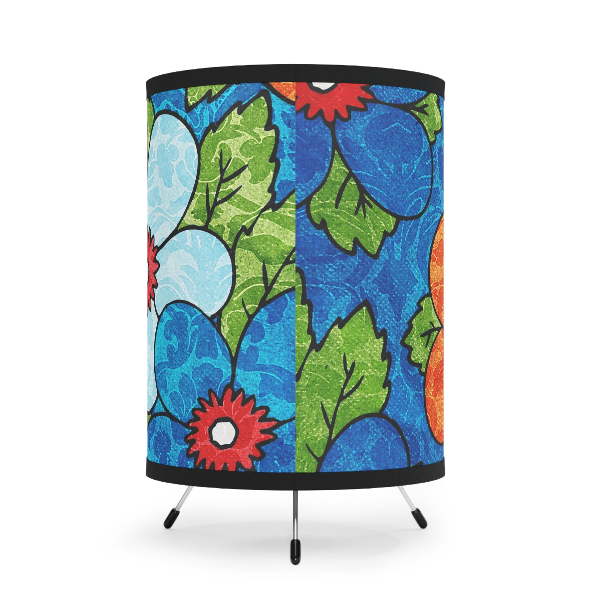 Blue Orange Groovy Tripod Lamp with High-Res Printed Shade, US\CA plug, Artsulli - Art is Long, Life is Short, Home Decor, , , , , , , 