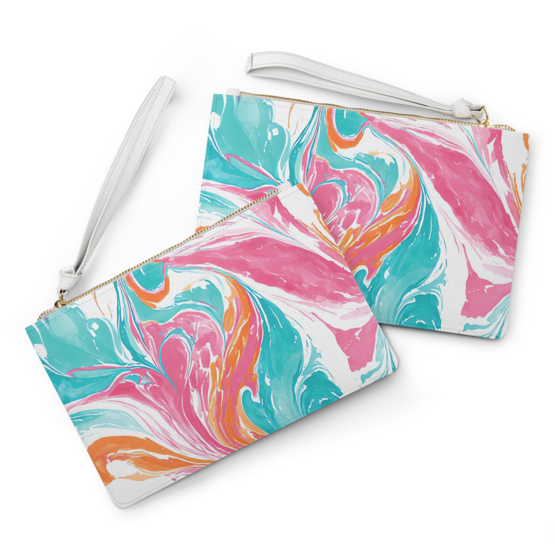 Liquid Pastel Spill Multi-Color Clutch Bag, Artsulli - Art is Long, Life is Short, Bags, , , , , , , 